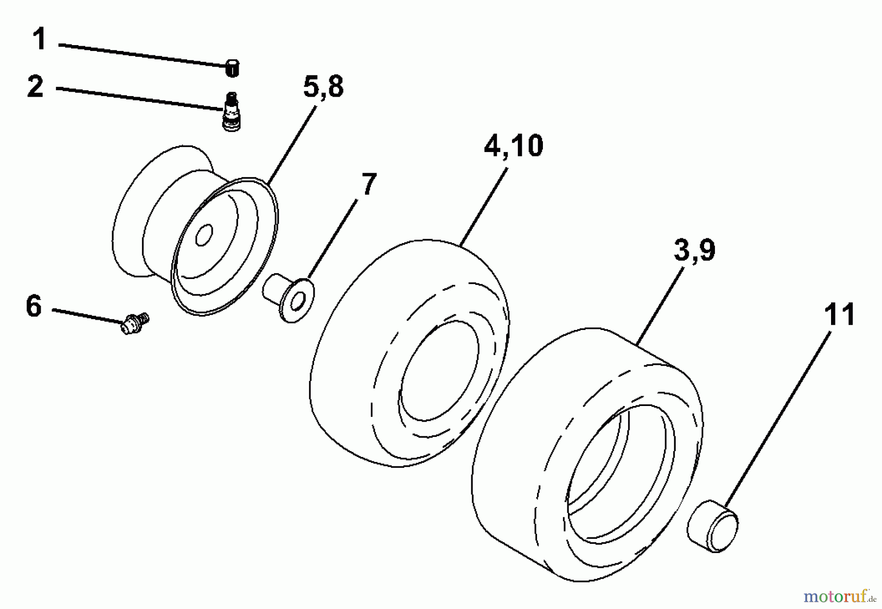  Husqvarna Rasen und Garten Traktoren LTH 130 (954140005F) - Husqvarna Lawn Tractor (1998-07 & After) Wheels & Tires