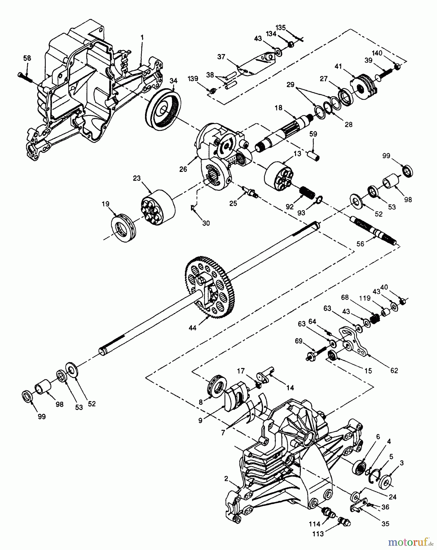  Husqvarna Rasen und Garten Traktoren LTH 130 (954140005H) - Husqvarna Lawn Tractor (1998-07 & After) Hydro Gear Transaxle - Model Number 319-0500