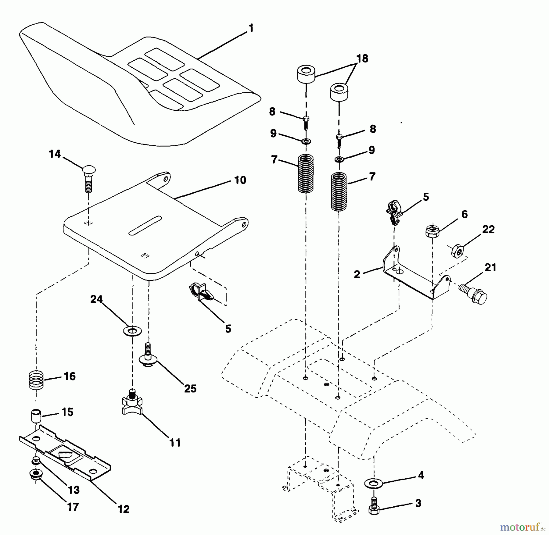  Husqvarna Rasen und Garten Traktoren LTH 130 (954140005H) - Husqvarna Lawn Tractor (1998-07 & After) Seat Assembly