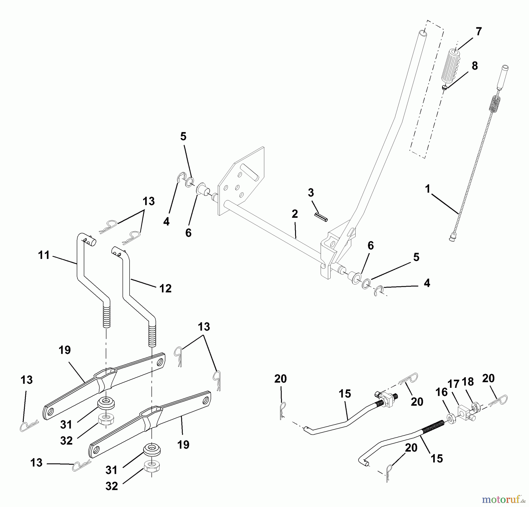  Husqvarna Rasen und Garten Traktoren LTH 1342A (954567031) - Husqvarna Lawn Tractor (2000-12 & After) Mower Lift