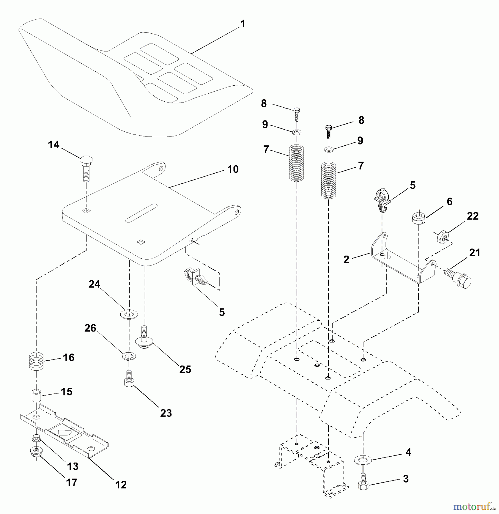  Husqvarna Rasen und Garten Traktoren LTH 1342A (954567031) - Husqvarna Lawn Tractor (2000-12 & After) Seat Assembly