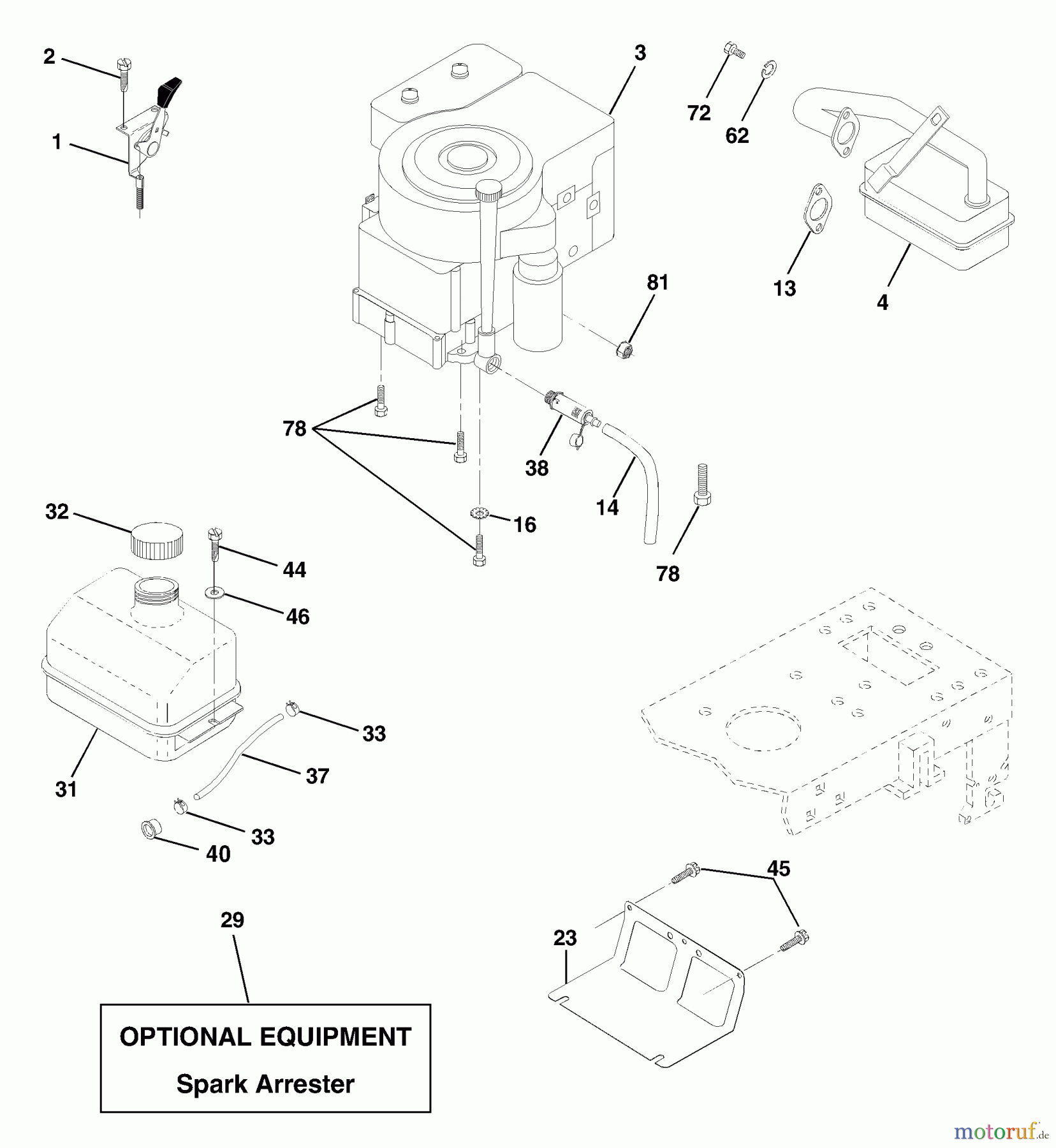  Husqvarna Rasen und Garten Traktoren LTH 1342C (954567031) - Husqvarna Lawn Tractor (2001-11 & After) Engine