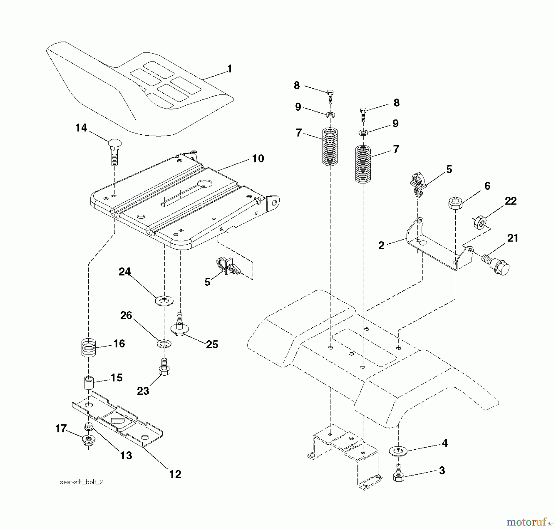  Husqvarna Rasen und Garten Traktoren LTH 141 (96011030101) - Husqvarna Lawn Tractor (2012-08 & After) SEAT