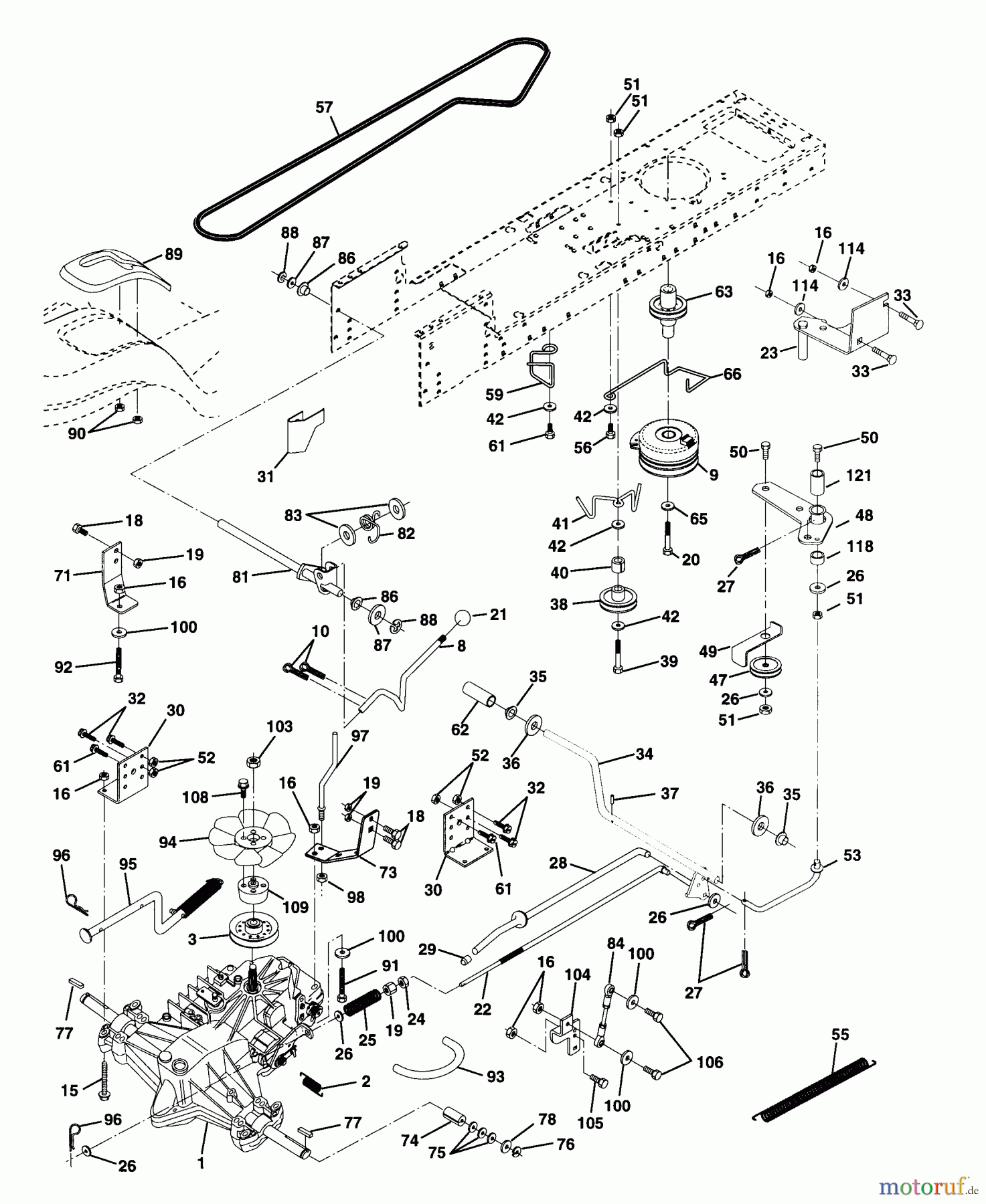  Husqvarna Rasen und Garten Traktoren LTH 145 (954140006A) - Husqvarna Lawn Tractor (1997-12 & After) Drive