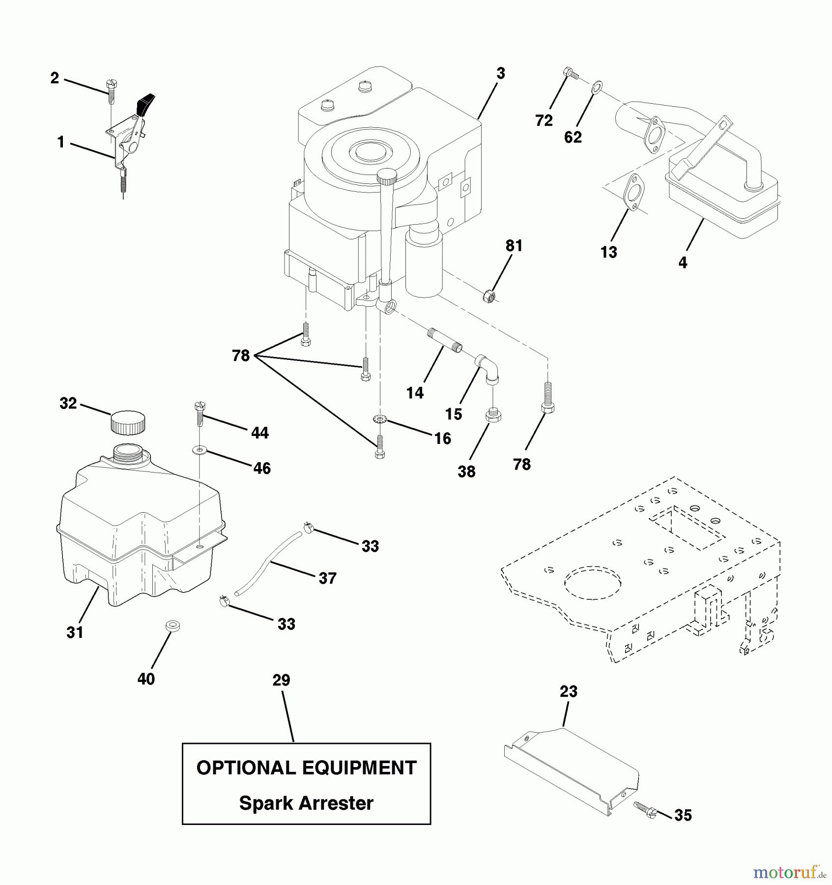  Husqvarna Rasen und Garten Traktoren LTH 145 (954140006D) - Husqvarna Lawn Tractor (1998-07 & After) Engine