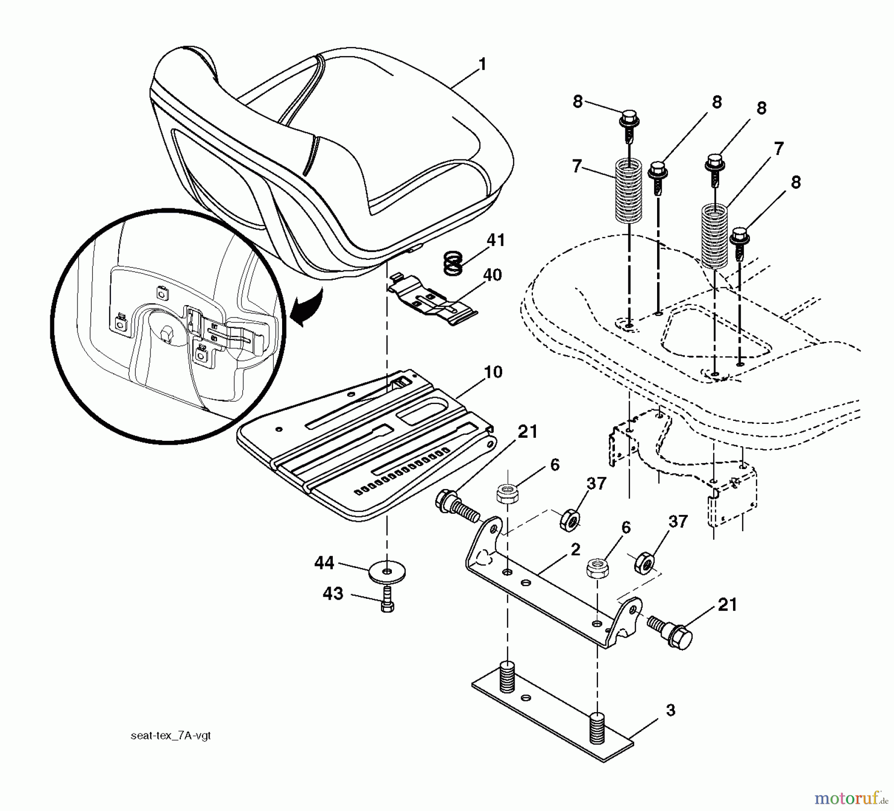  Husqvarna Rasen und Garten Traktoren LTH 152 (96041003009) - Husqvarna Lawn Tractor (2012-08 & After) SEAT