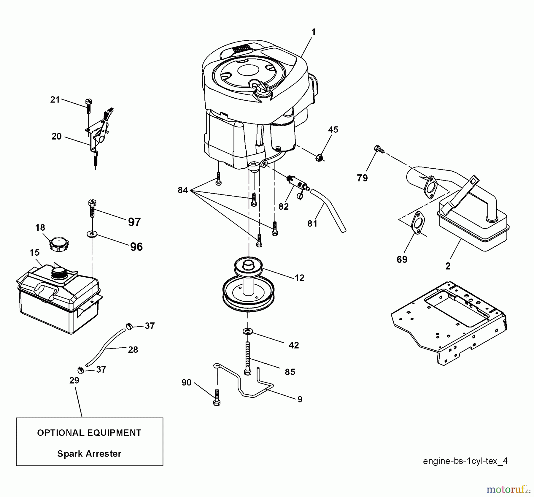  Husqvarna Rasen und Garten Traktoren LTH 1538 (96043003801) - Husqvarna Lawn Tractor (2007-08 & After) Engine