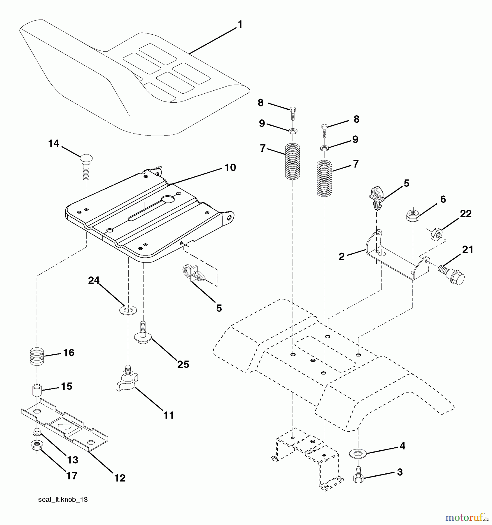  Husqvarna Rasen und Garten Traktoren LTH 1542 (96013000900) - Husqvarna Lawn Tractor (2005-10 & After) Seat Assembly