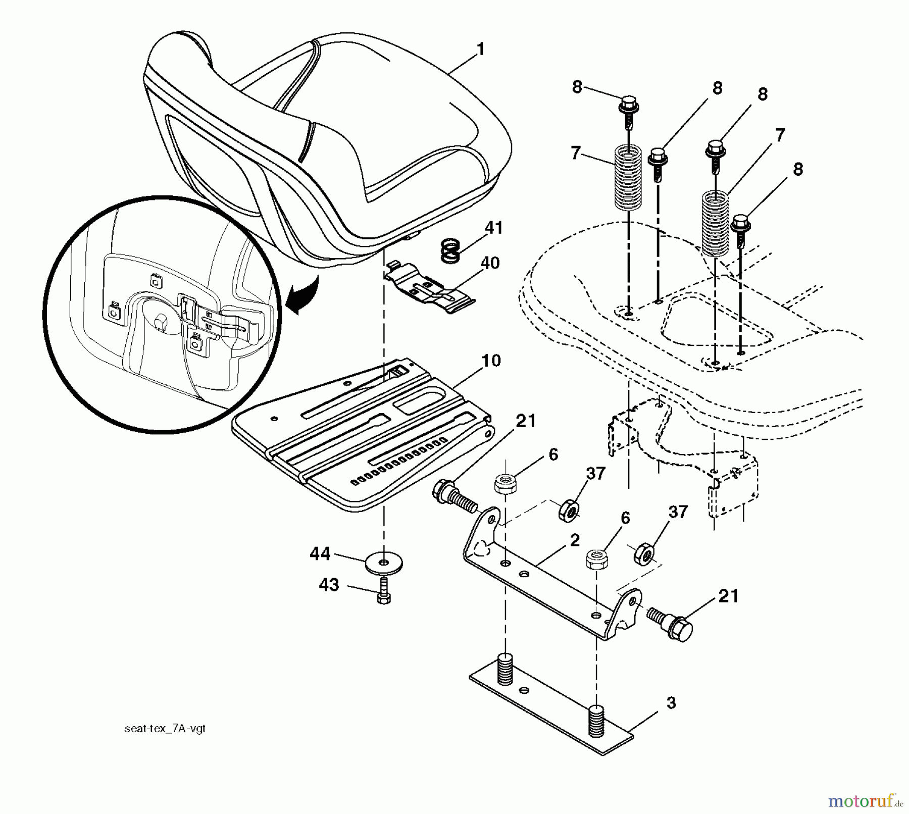  Husqvarna Rasen und Garten Traktoren LTH 174 (96041024501) - Husqvarna Lawn Tractor (2012-05 & After) SEAT