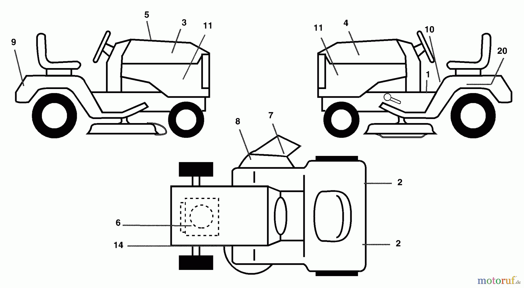  Husqvarna Rasen und Garten Traktoren LTH 1742A (954570376) - Husqvarna Lawn Tractor (2002-11 & After) Decals