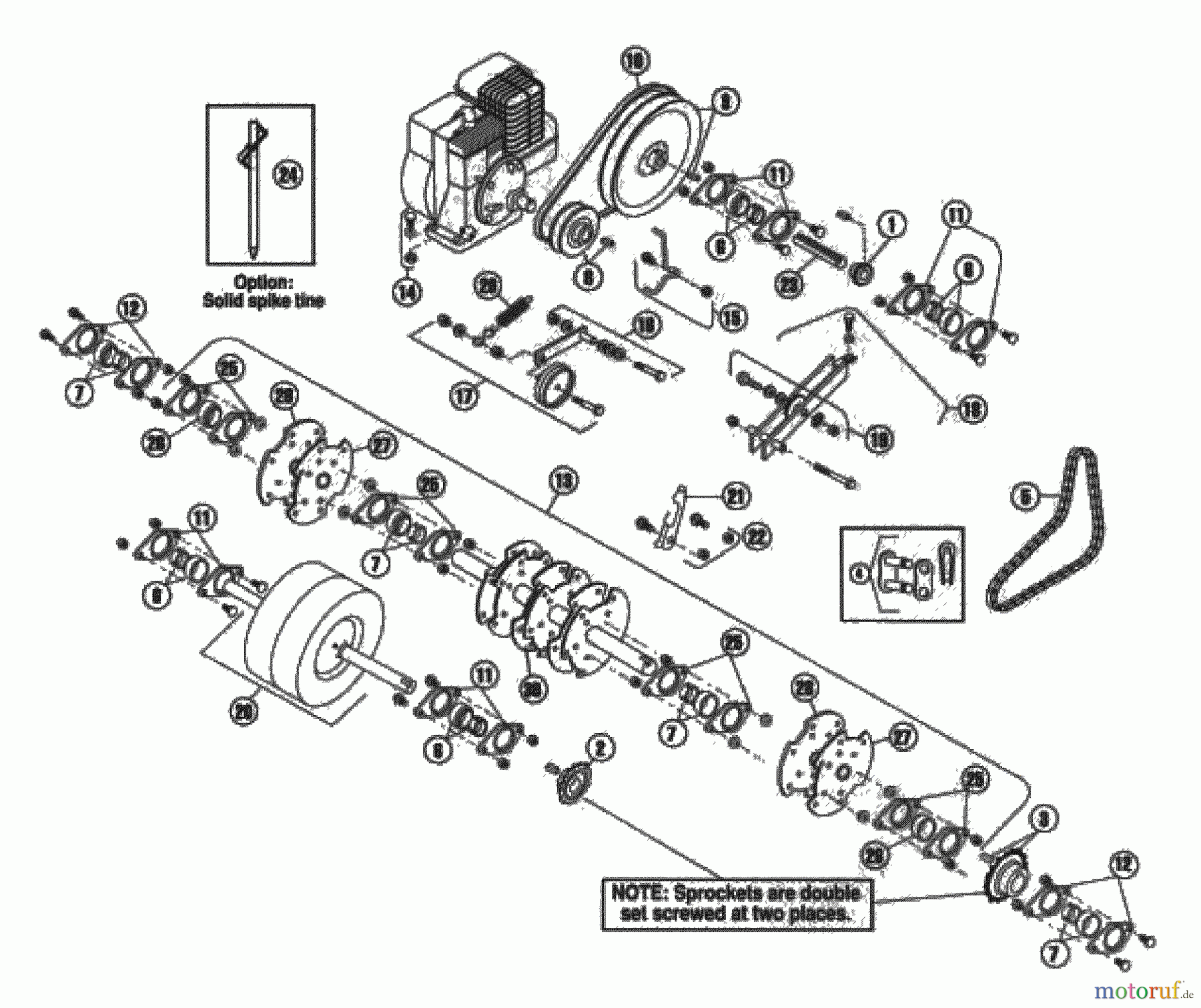  Husqvarna Belüfter / Vertikutierer / Rechen AR 19 - Husqvarna Aerator (2003-08 & After) Power Train And Tine Rotor