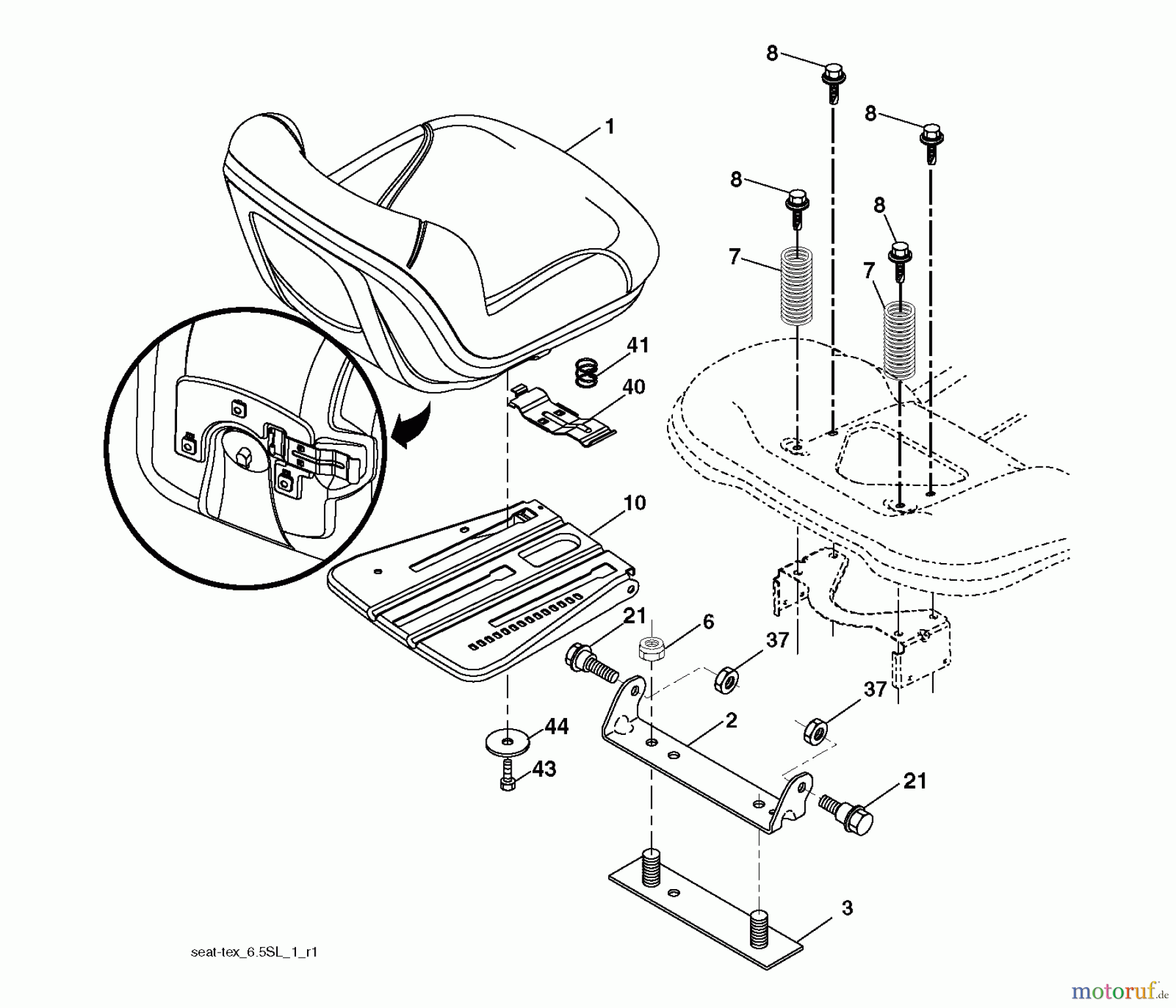  Husqvarna Rasen und Garten Traktoren LTH 1842 (96041005208) - Husqvarna Lawn Tractor (2012-11 & After) SEAT