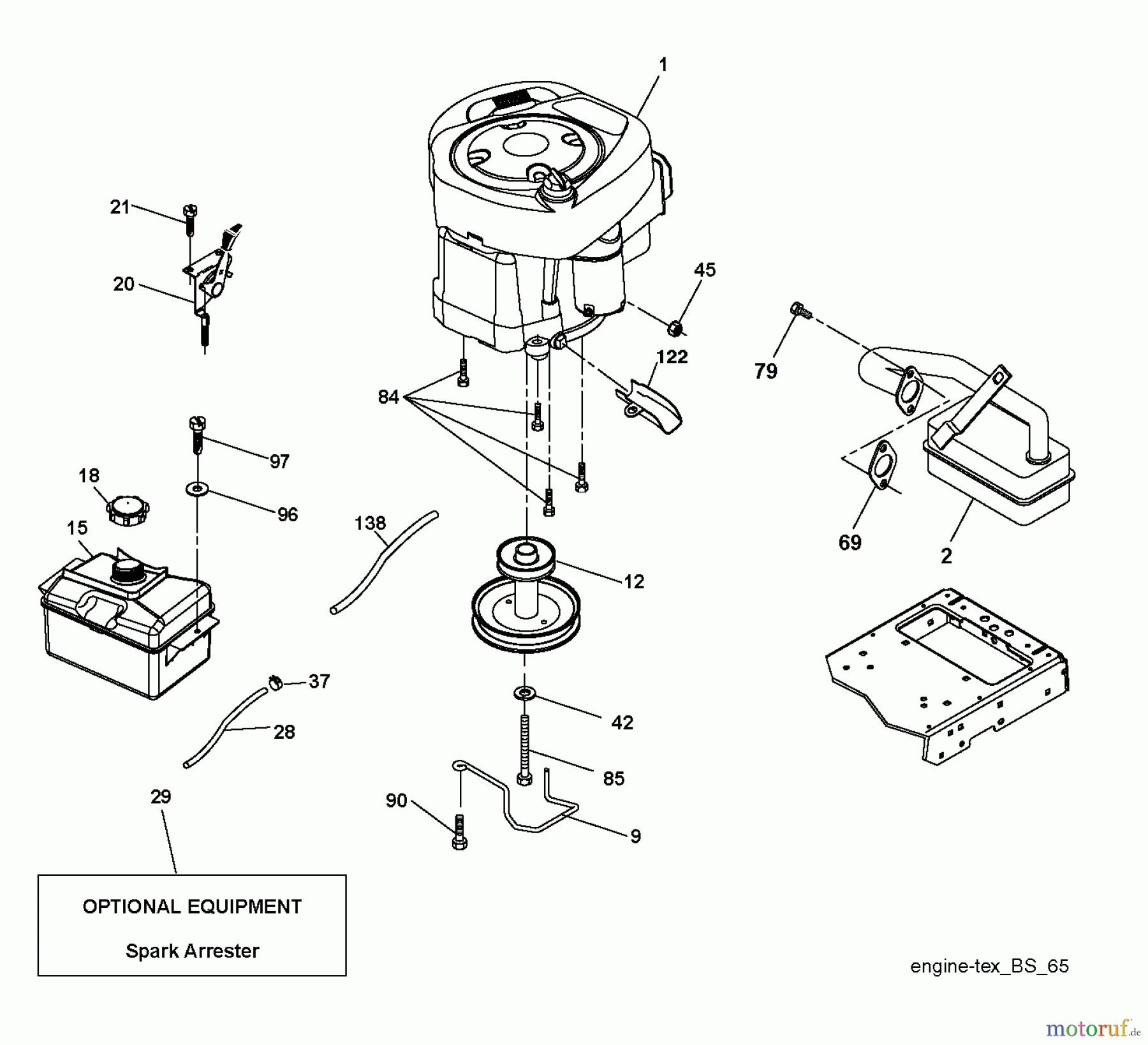  Husqvarna Rasen und Garten Traktoren LTH 18538 (250170) - Husqvarna Lawn Tractor (2012-01 & After) ENGINE