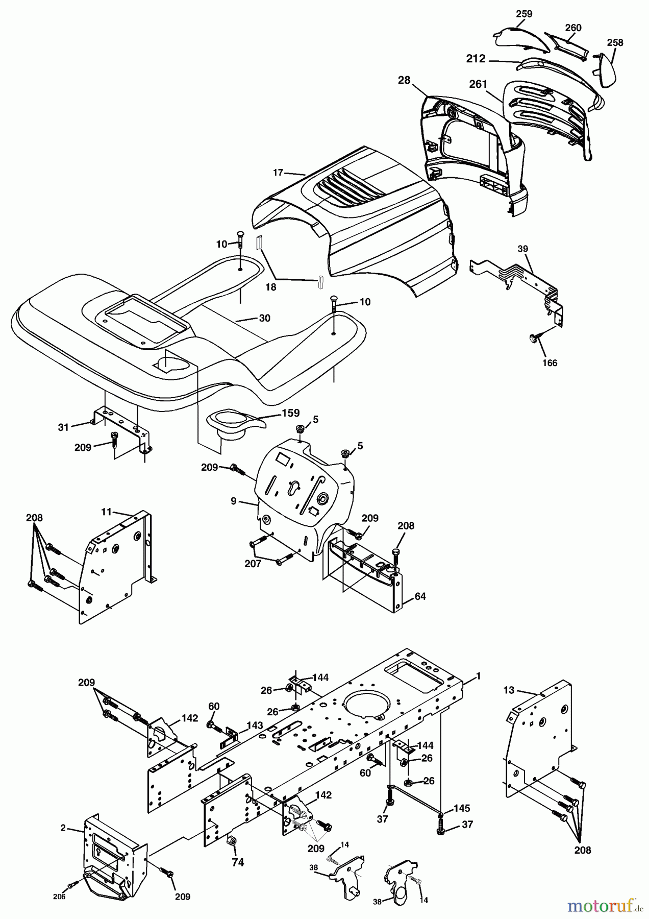  Husqvarna Rasen und Garten Traktoren LTH 18542A (954571731) - Husqvarna Lawn Tractor (2003-11 & After) Chassis And Enclosures