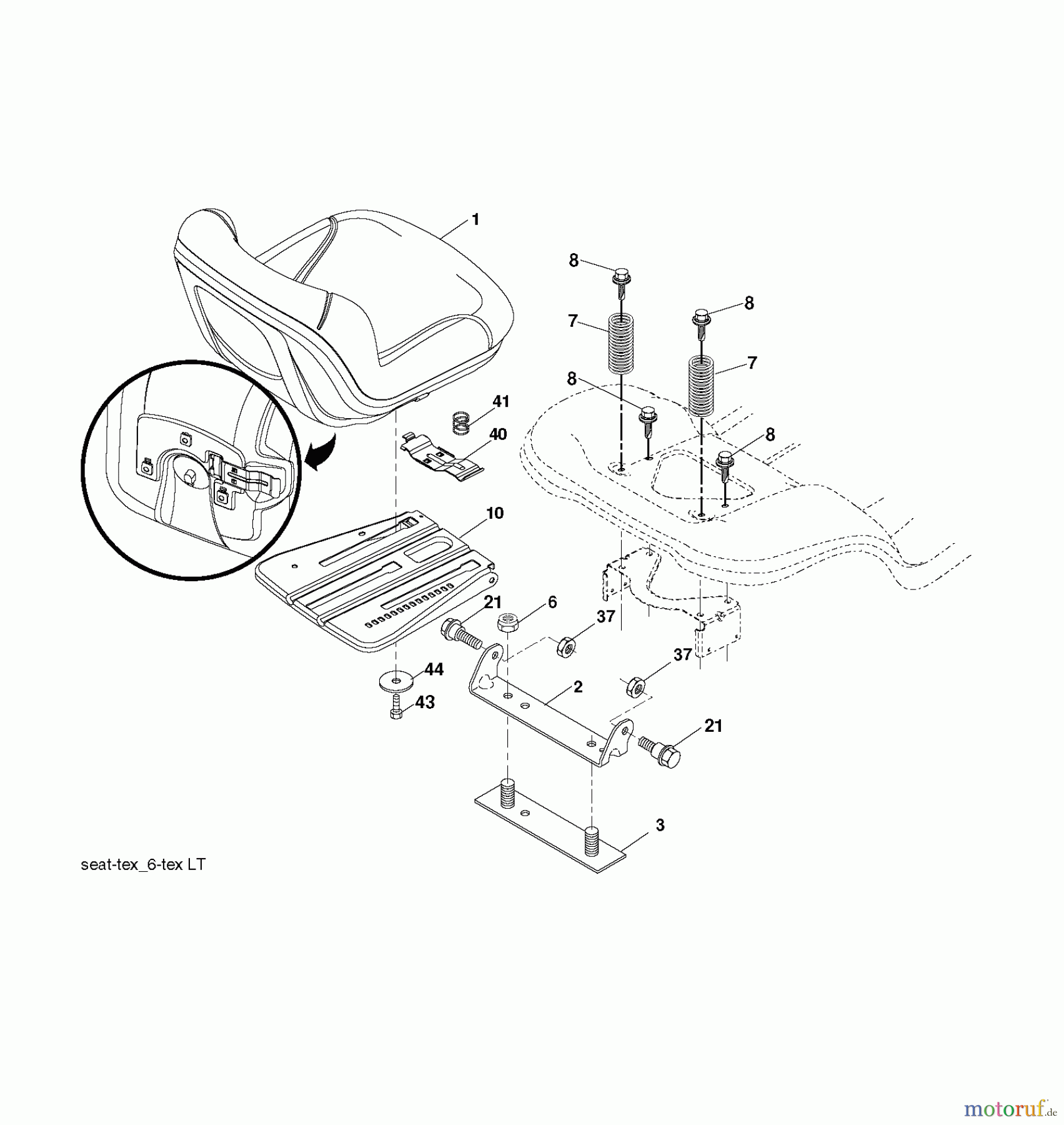  Husqvarna Rasen und Garten Traktoren LTH 19530 (96041016904) - Husqvarna Lawn Tractor (2013-05) SEAT