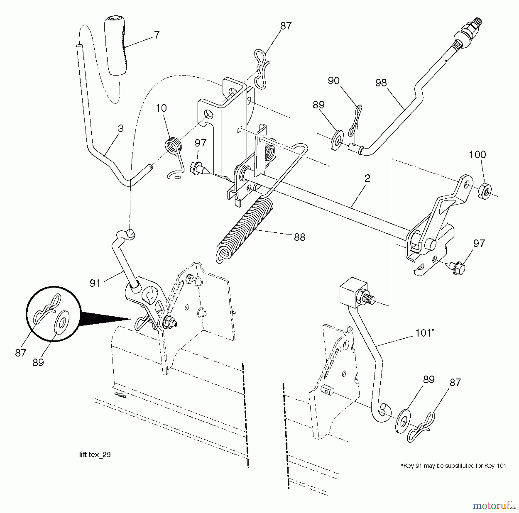  Husqvarna Rasen und Garten Traktoren LTH 18538 (96043017100) - Husqvarna Lawn Tractor (2013-09) MOWER LIFT / DECK LIFT