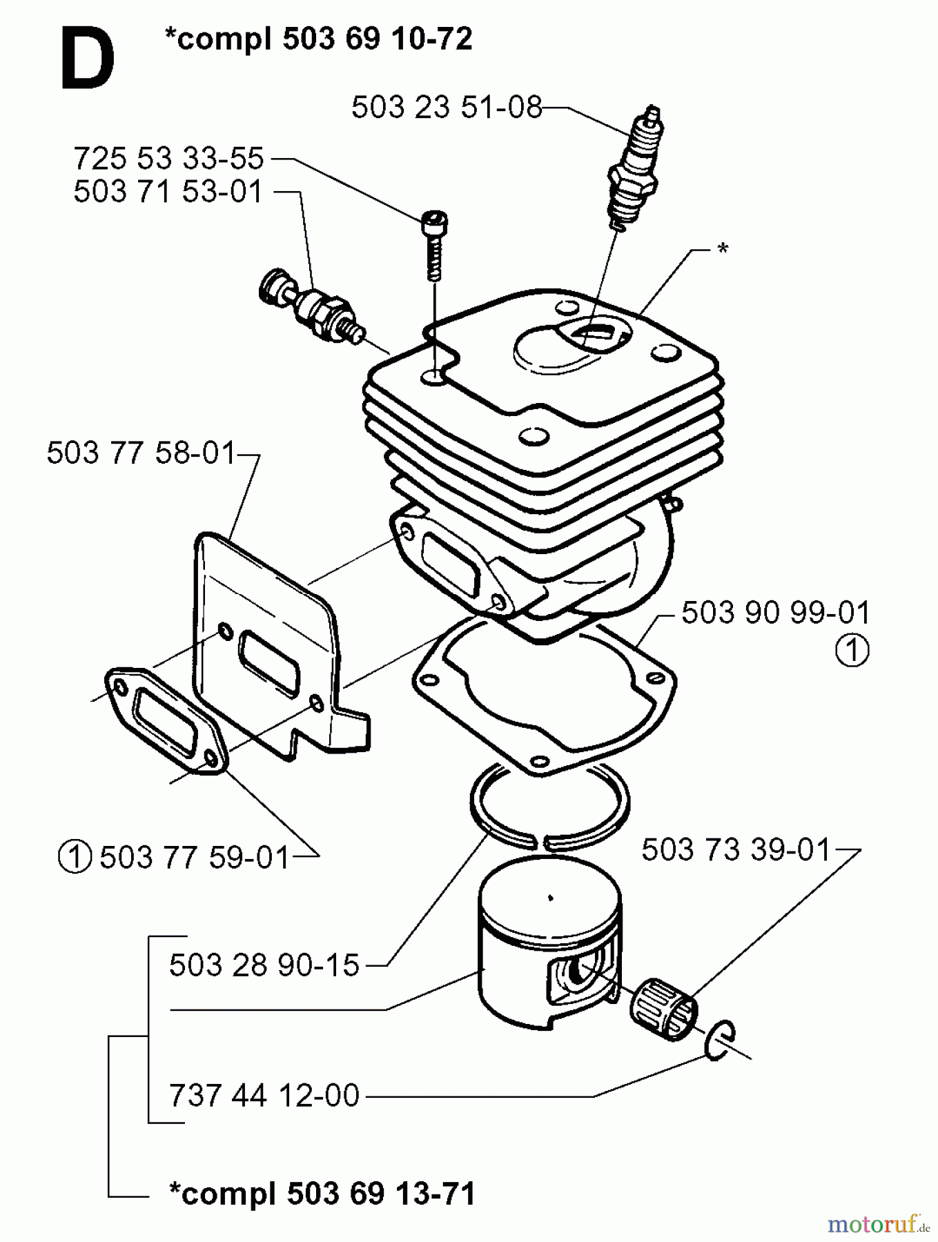  Jonsered Motorsägen 2065 - Jonsered Chainsaw (1997-11) CYLINDER PISTON