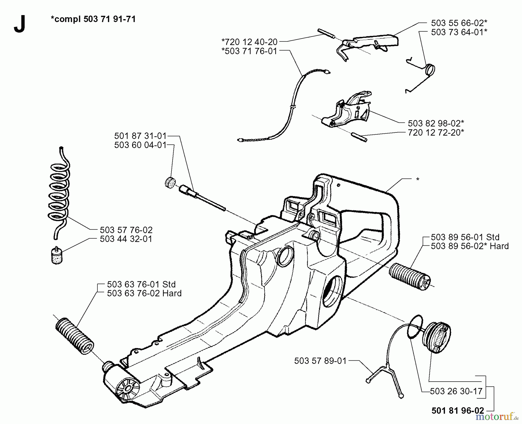  Jonsered Motorsägen 2071 W - Jonsered Chainsaw (1997-02) FUEL TANK