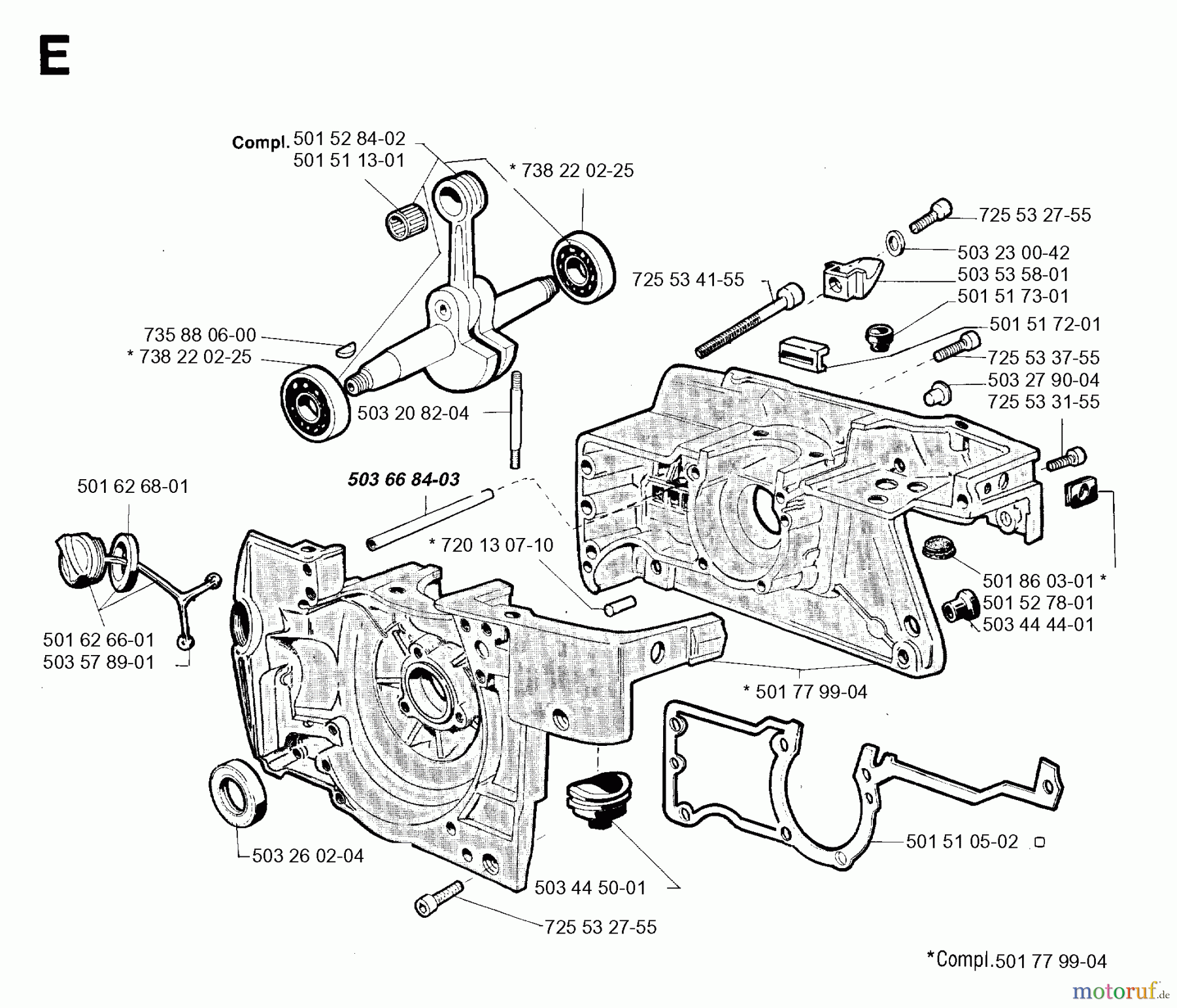  Jonsered Motorsägen 630 SUPER II - Jonsered Chainsaw (1993-06) CRANKCASE