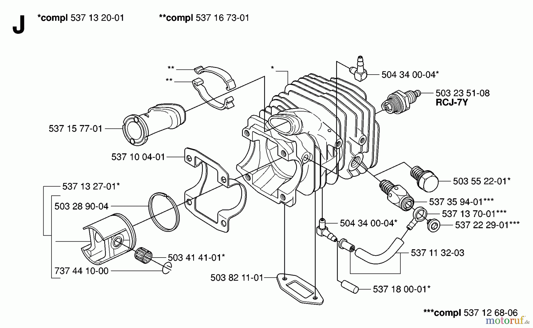  Jonsered Motorsägen CS2135 T - Jonsered Chainsaw (2007-01) CYLINDER PISTON