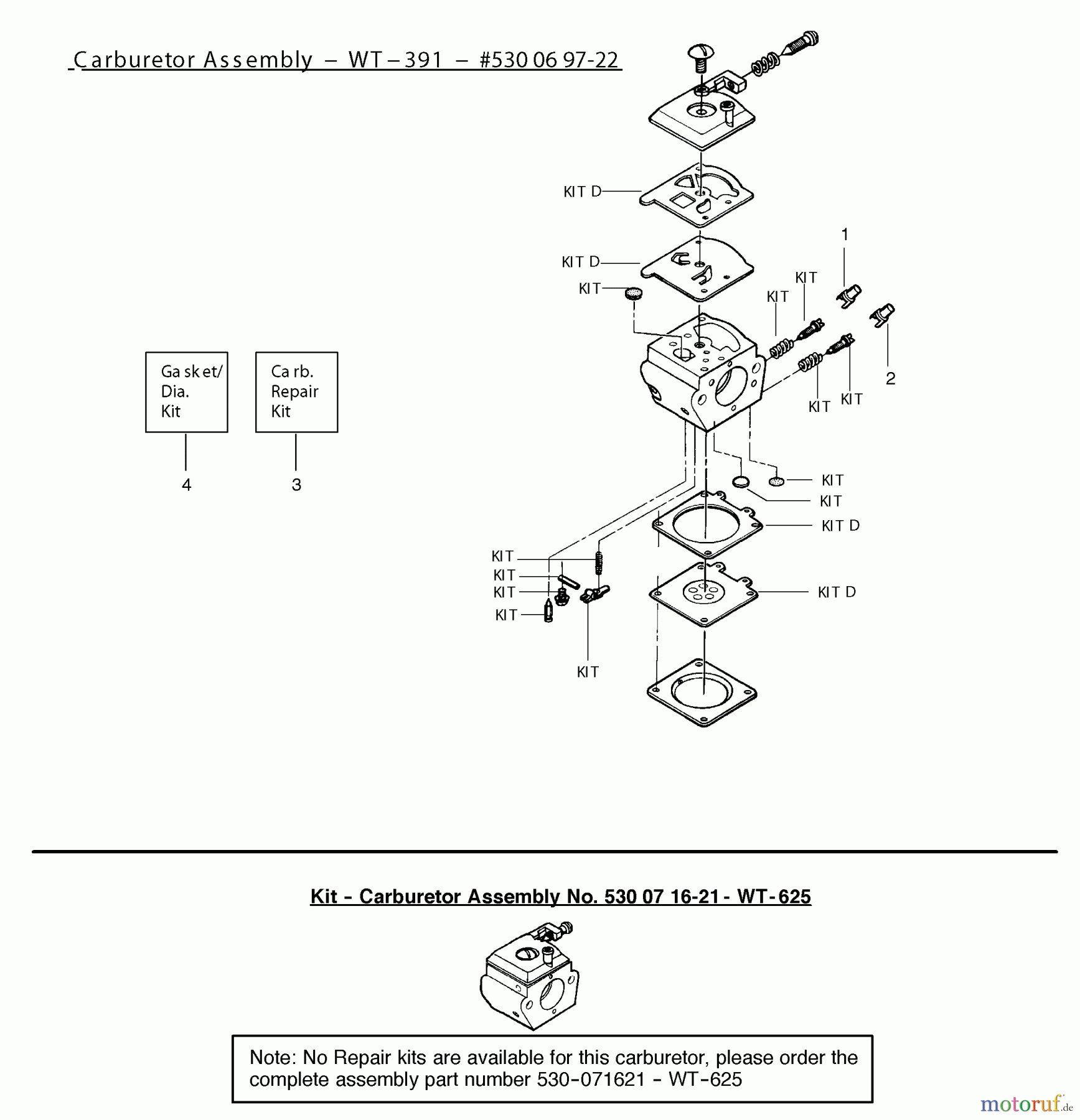  Jonsered Motorsägen CS2137 - Jonsered Chainsaw (2003-01) CARBURETOR DETAILS