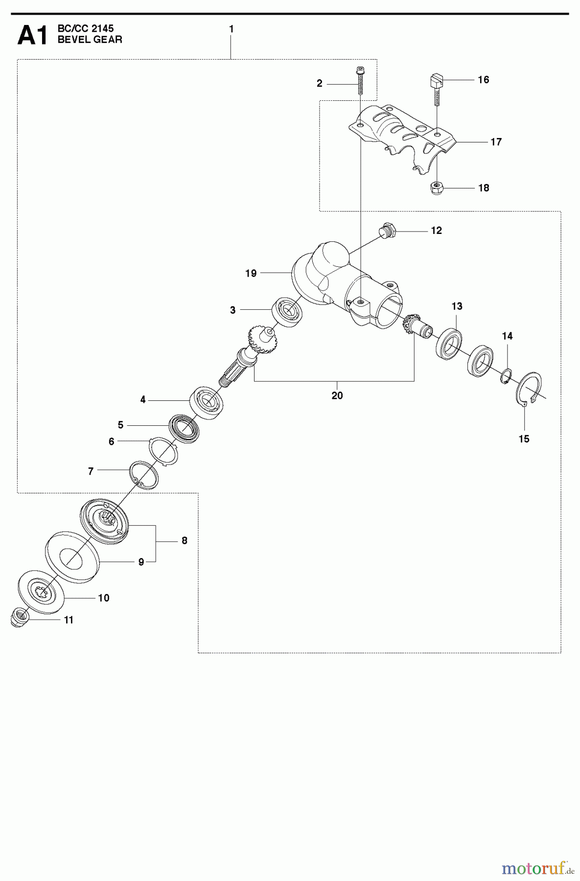  Jonsered Motorsensen, Trimmer BC2145 - Jonsered Brushcutter (2010-09) BEVEL GEAR #2