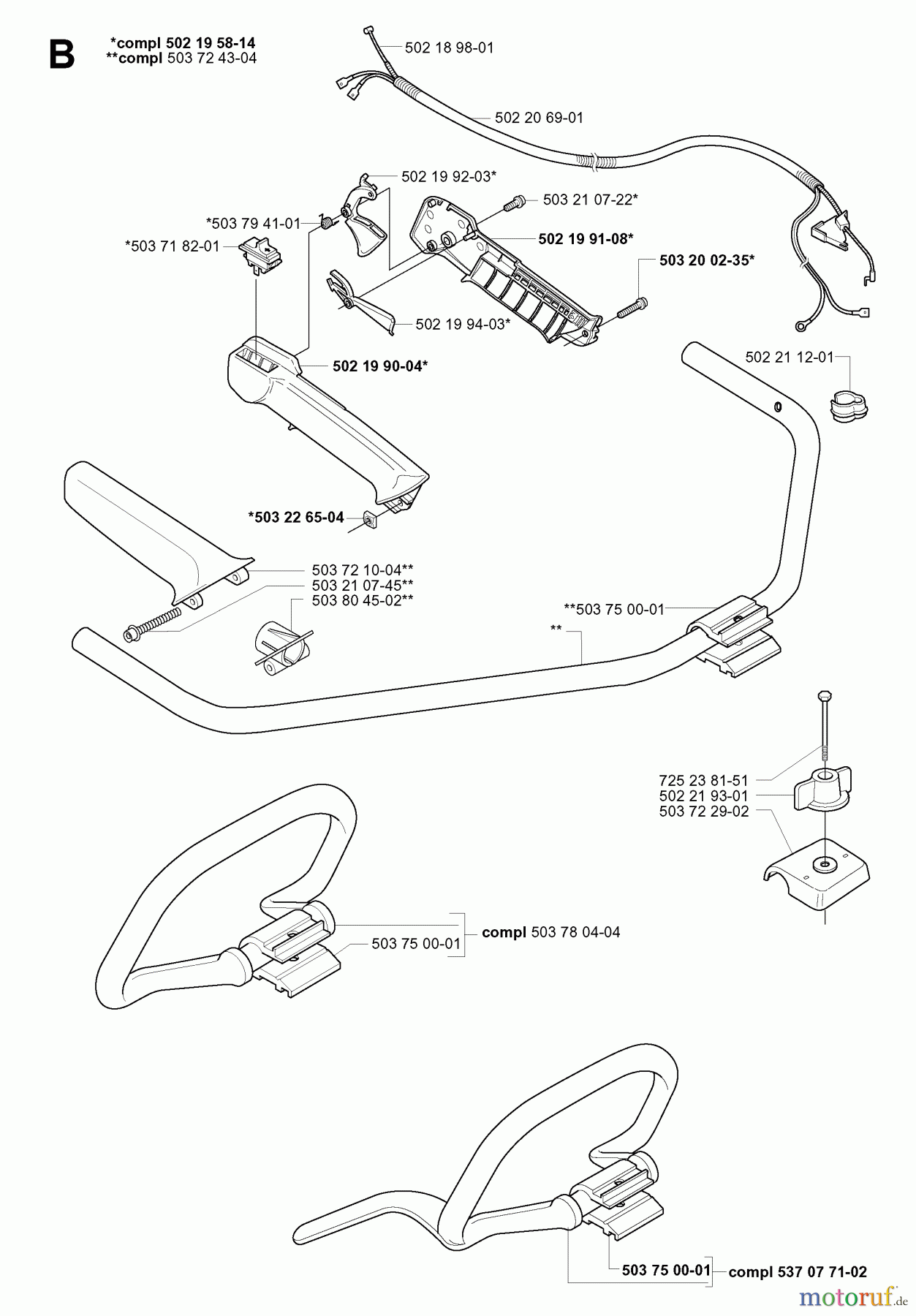  Jonsered Motorsensen, Trimmer GR2026 - Jonsered String/Brush Trimmer (2000-10) HANDLE CONTROLS