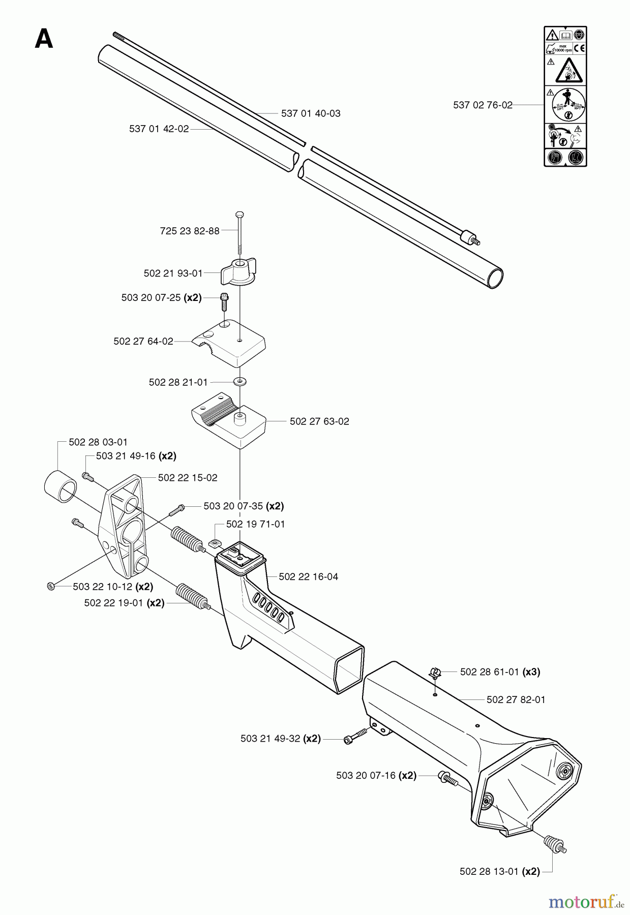  Jonsered Motorsensen, Trimmer RS52 - Jonsered String/Brush Trimmer (2002-08) SHAFT