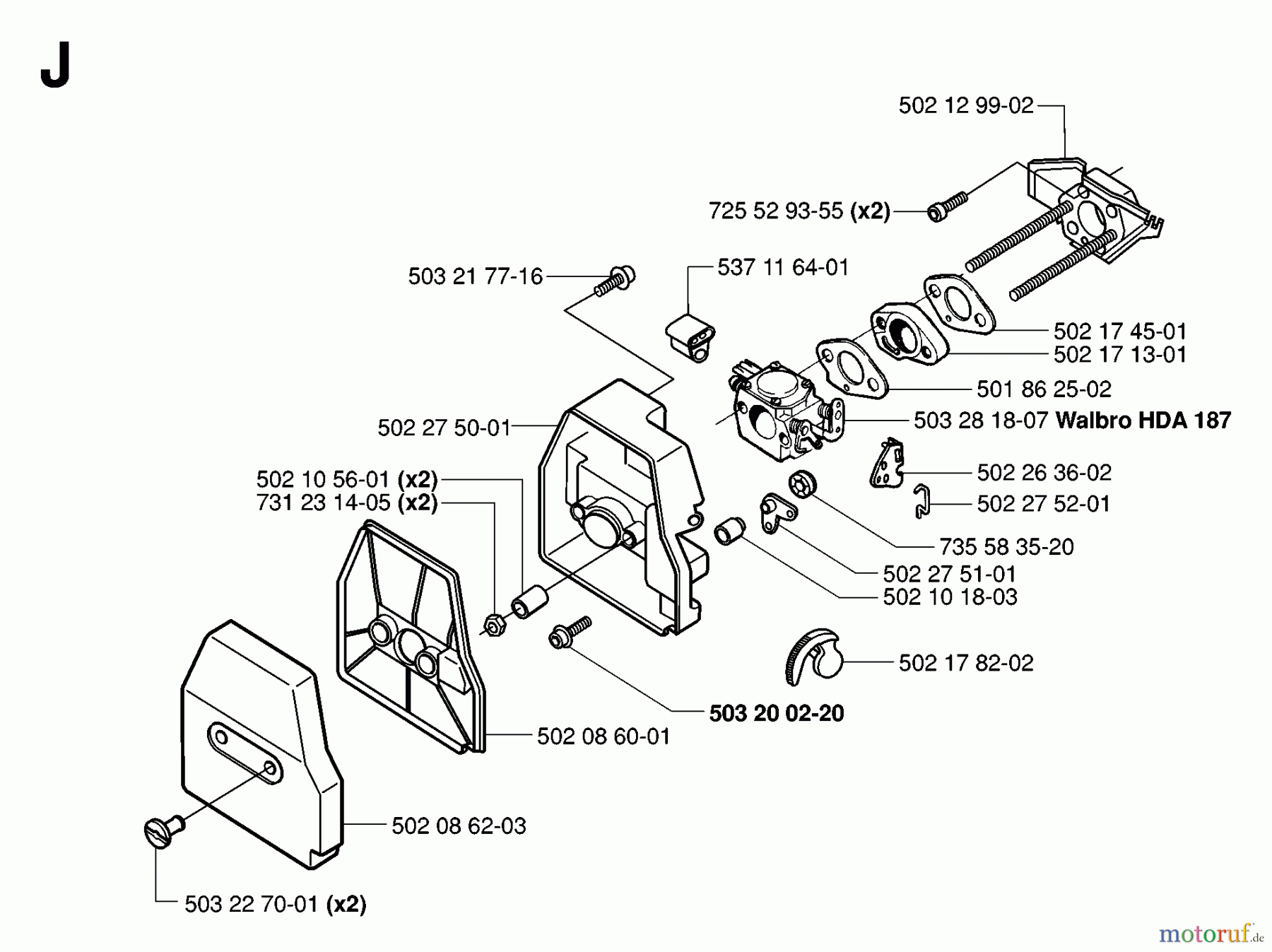  Jonsered Motorsensen, Trimmer RS52 - Jonsered String/Brush Trimmer (2006-07) CARBURETOR AIR FILTER