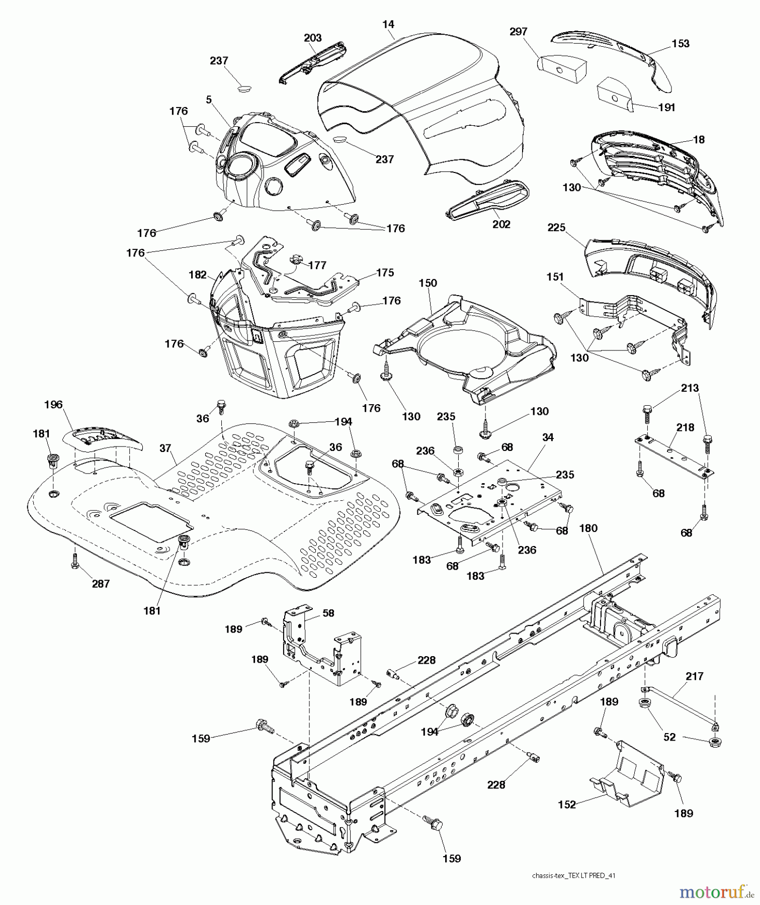  Jonsered Rasen  und Garten Traktoren LT2216 (96041011201) - Jonsered Lawn & Garden Tractor (2010-01) CHASSIS ENCLOSURES