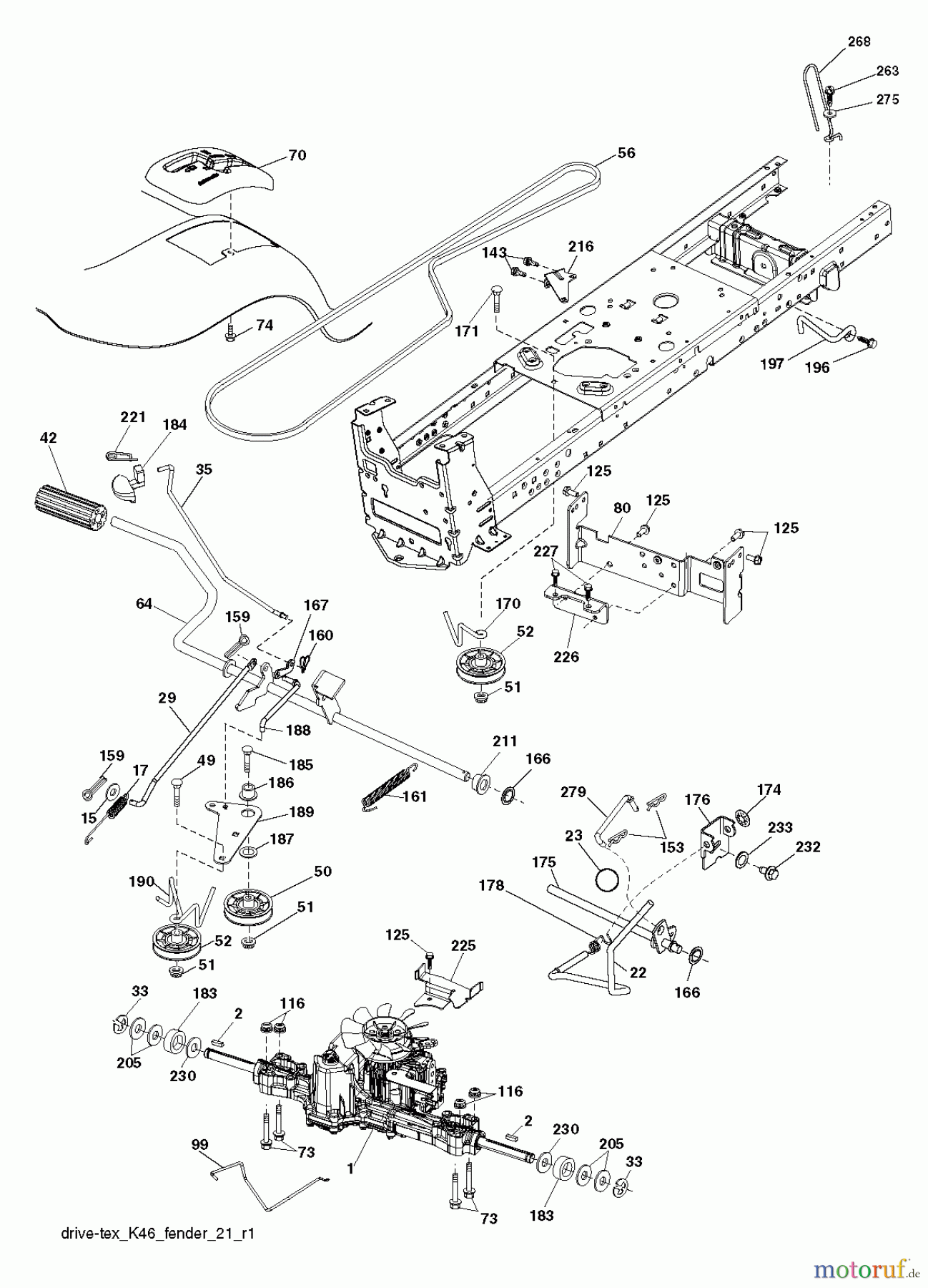  Jonsered Rasen  und Garten Traktoren LT2218 A (96041010505) - Jonsered Lawn & Garden Tractor (2011-08) DRIVE