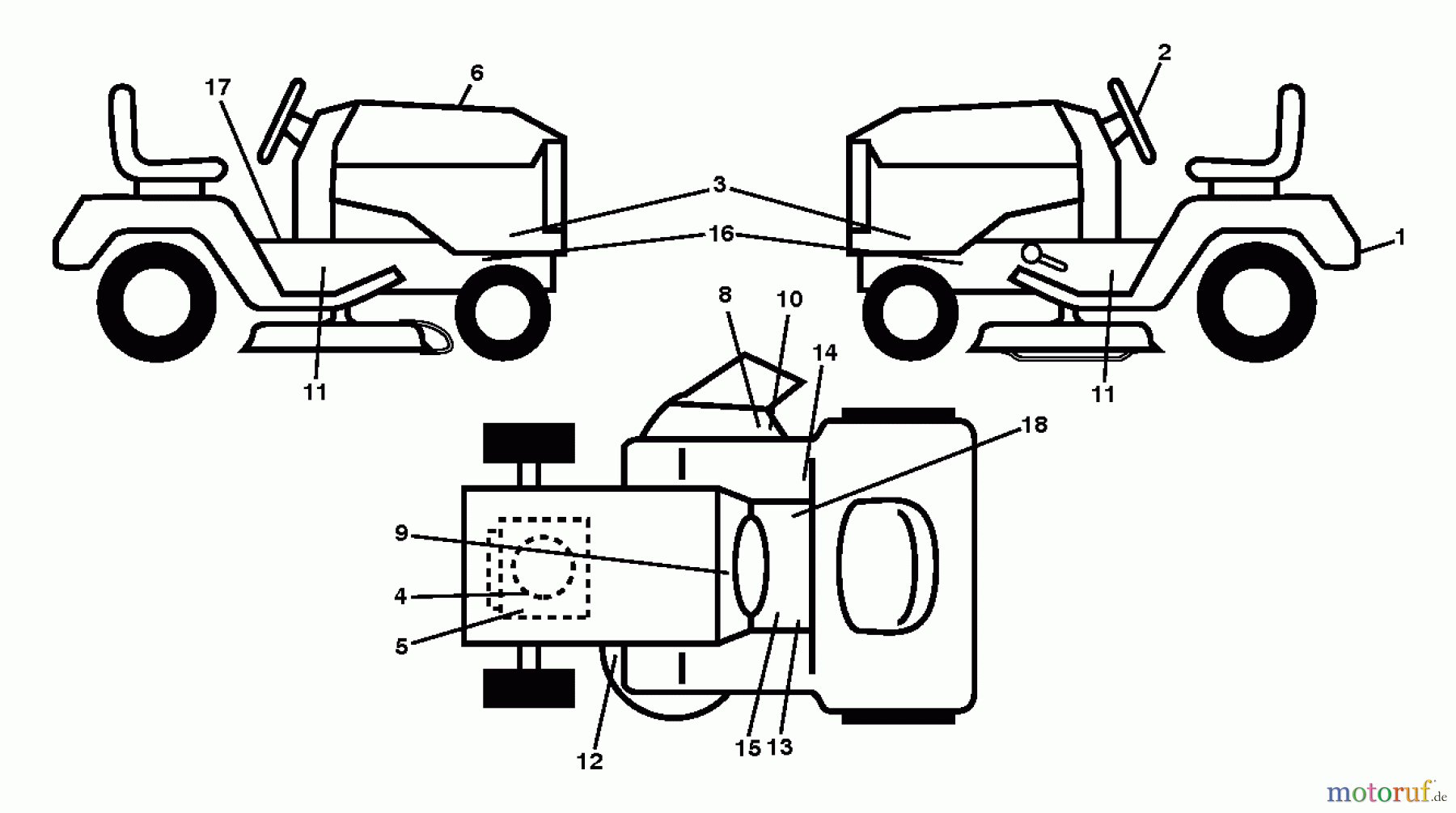  Jonsered Rasen  und Garten Traktoren LT2323 A2 (96041026300) - Jonsered Lawn & Garden Tractor (2012-01) DECALS