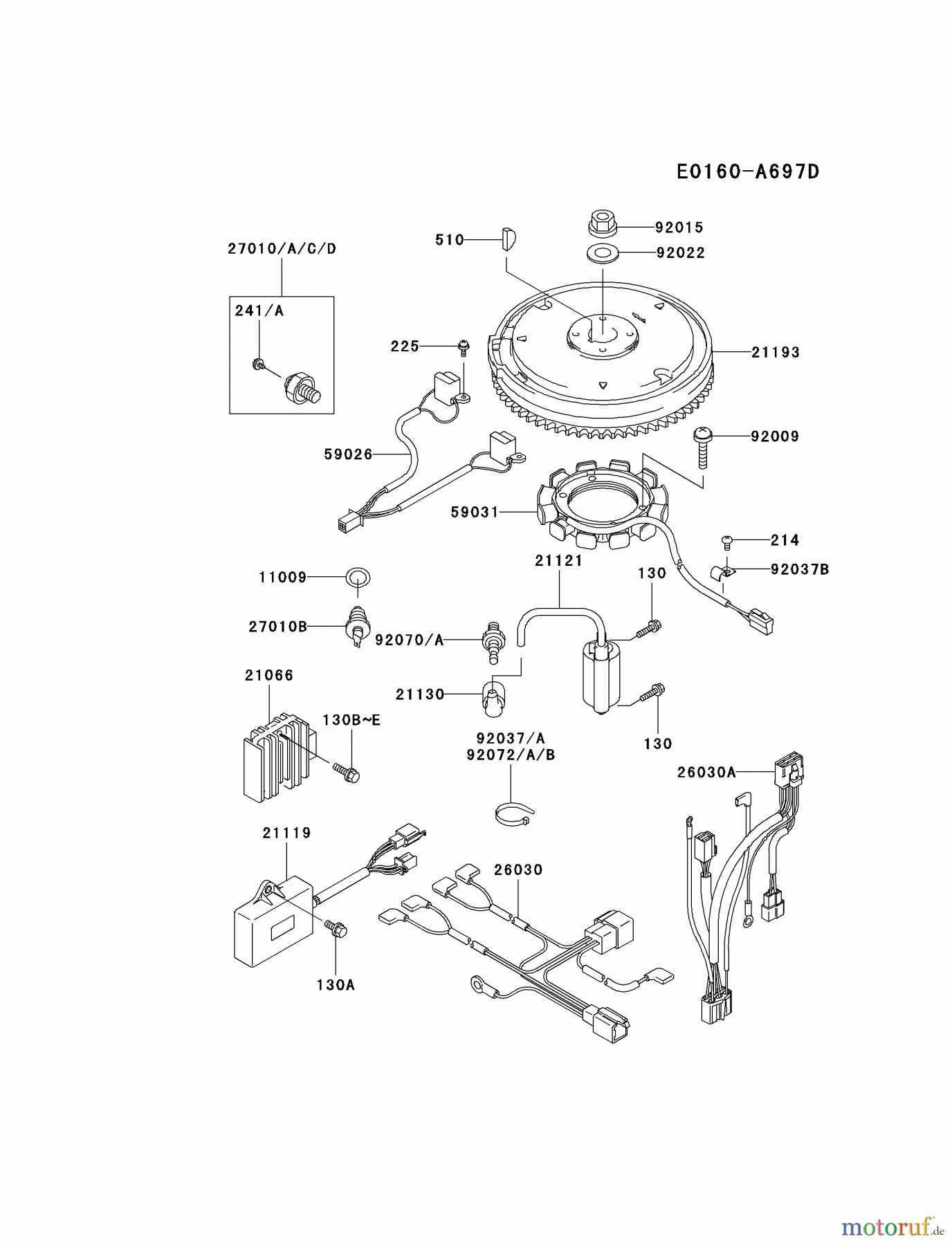  Kawasaki Motoren Motoren Vertikal FA210V - AS02 bis FH641V - DS24 FD590V-CS09 - Kawasaki FD590V 4-Stroke Engine ELECTRIC-EQUIPMENT