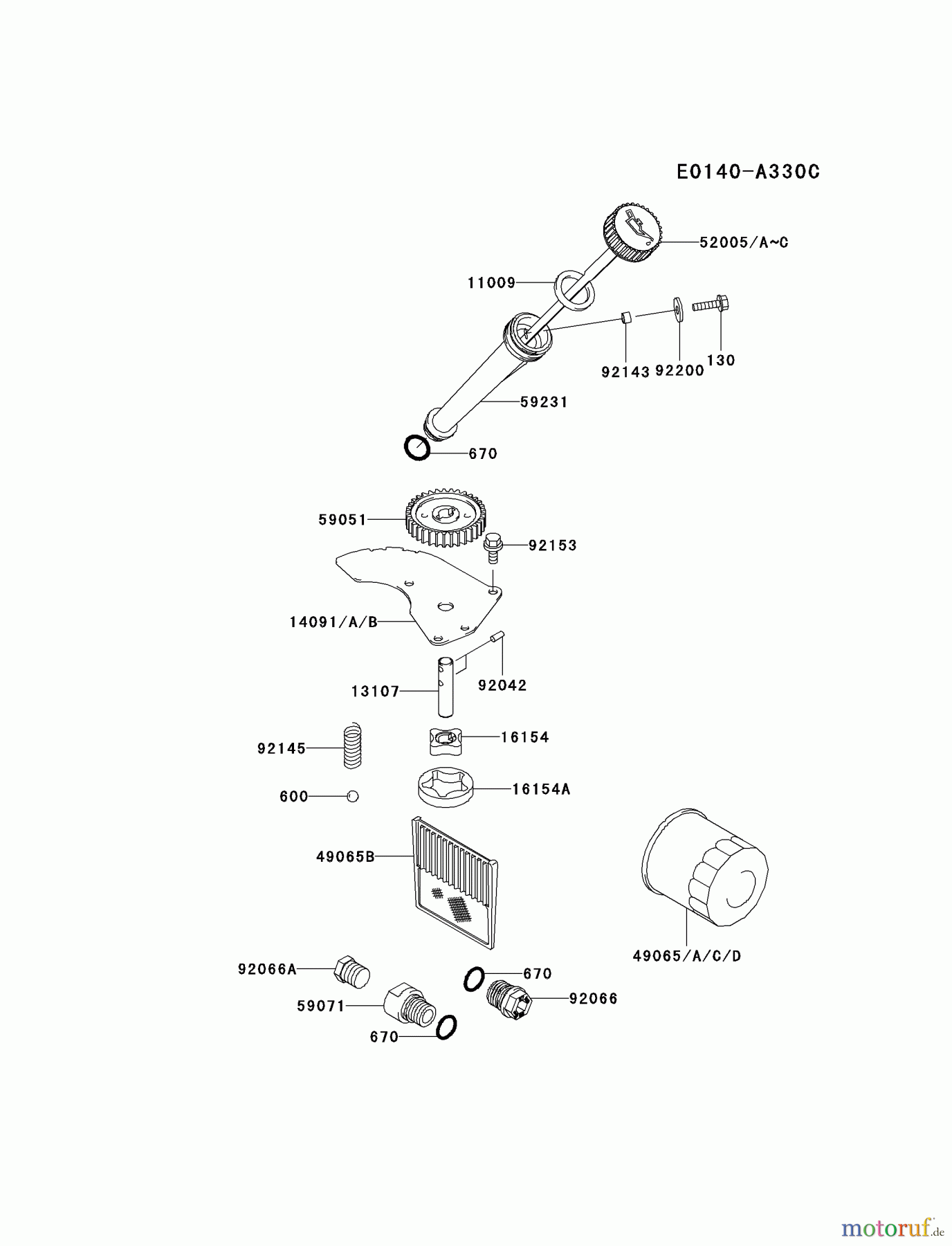  Kawasaki Motoren Motoren Vertikal FA210V - AS02 bis FH641V - DS24 FD731V-CS03 - Kawasaki FD731V 4-Stroke Engine LUBRICATION-EQUIPMENT