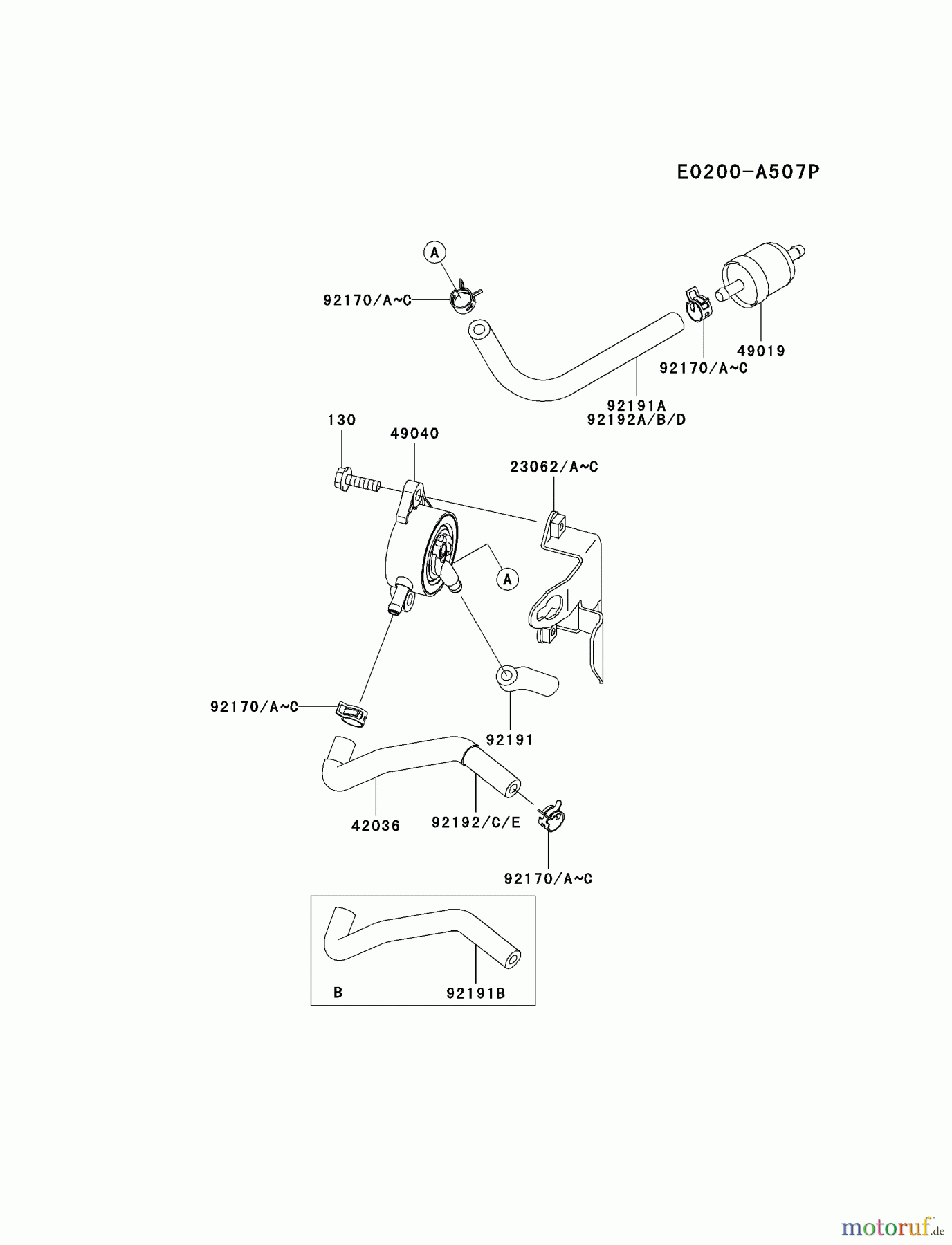  Kawasaki Motoren Motoren Vertikal FA210V - AS02 bis FH641V - DS24 FH381V-DS02 - Kawasaki FH381V 4-Stroke Engine FUEL-TANK/FUEL-VALVE