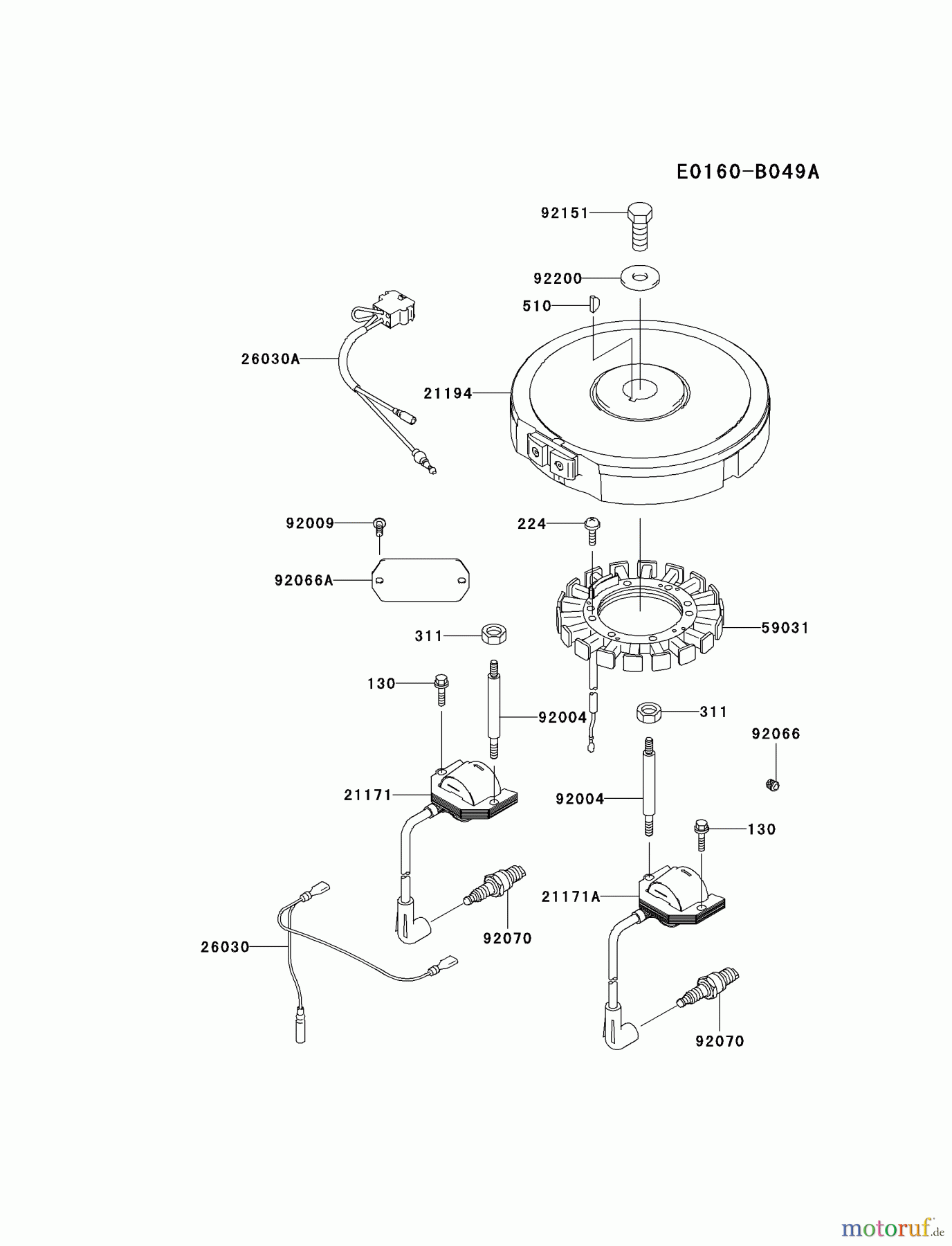  Kawasaki Motoren Motoren Vertikal FA210V - AS02 bis FH641V - DS24 FH381V-CS04 - Kawasaki FH381V 4-Stroke Engine ELECTRIC-EQUIPMENT