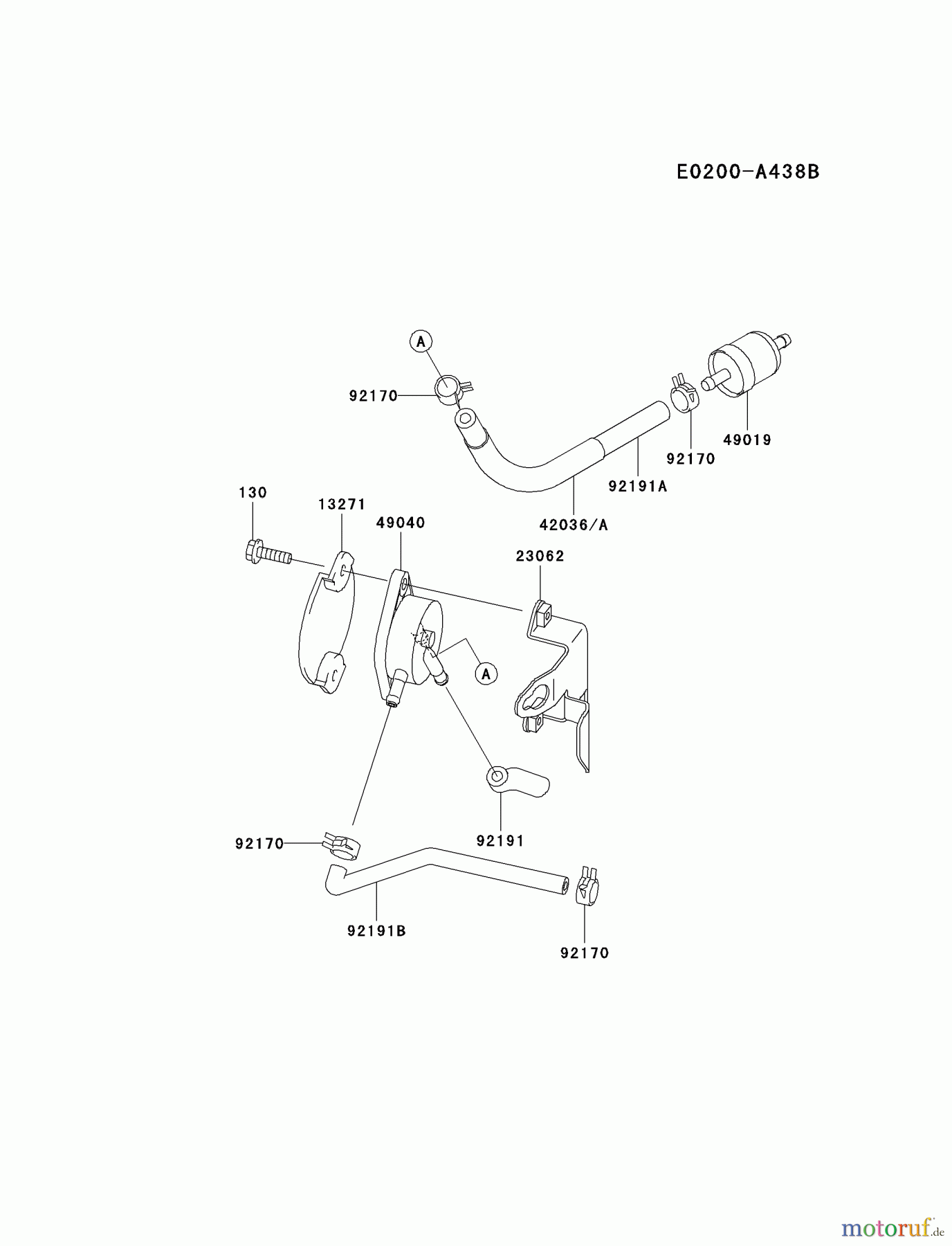  Kawasaki Motoren Motoren Vertikal FA210V - AS02 bis FH641V - DS24 FH381V-CS07 - Kawasaki FH381V 4-Stroke Engine FUEL-TANK/FUEL-VALVE