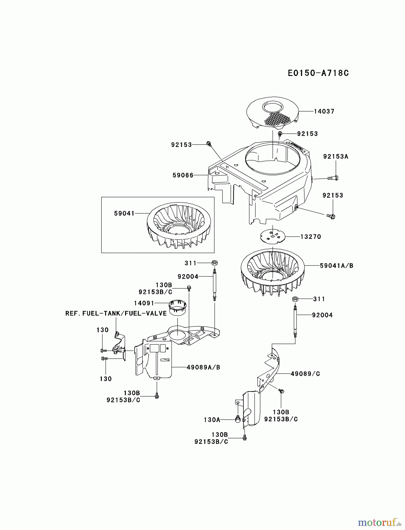  Kawasaki Motoren Motoren Vertikal FA210V - AS02 bis FH641V - DS24 FH381V-DS21 - Kawasaki FH381V 4-Stroke Engine COOLING-EQUIPMENT