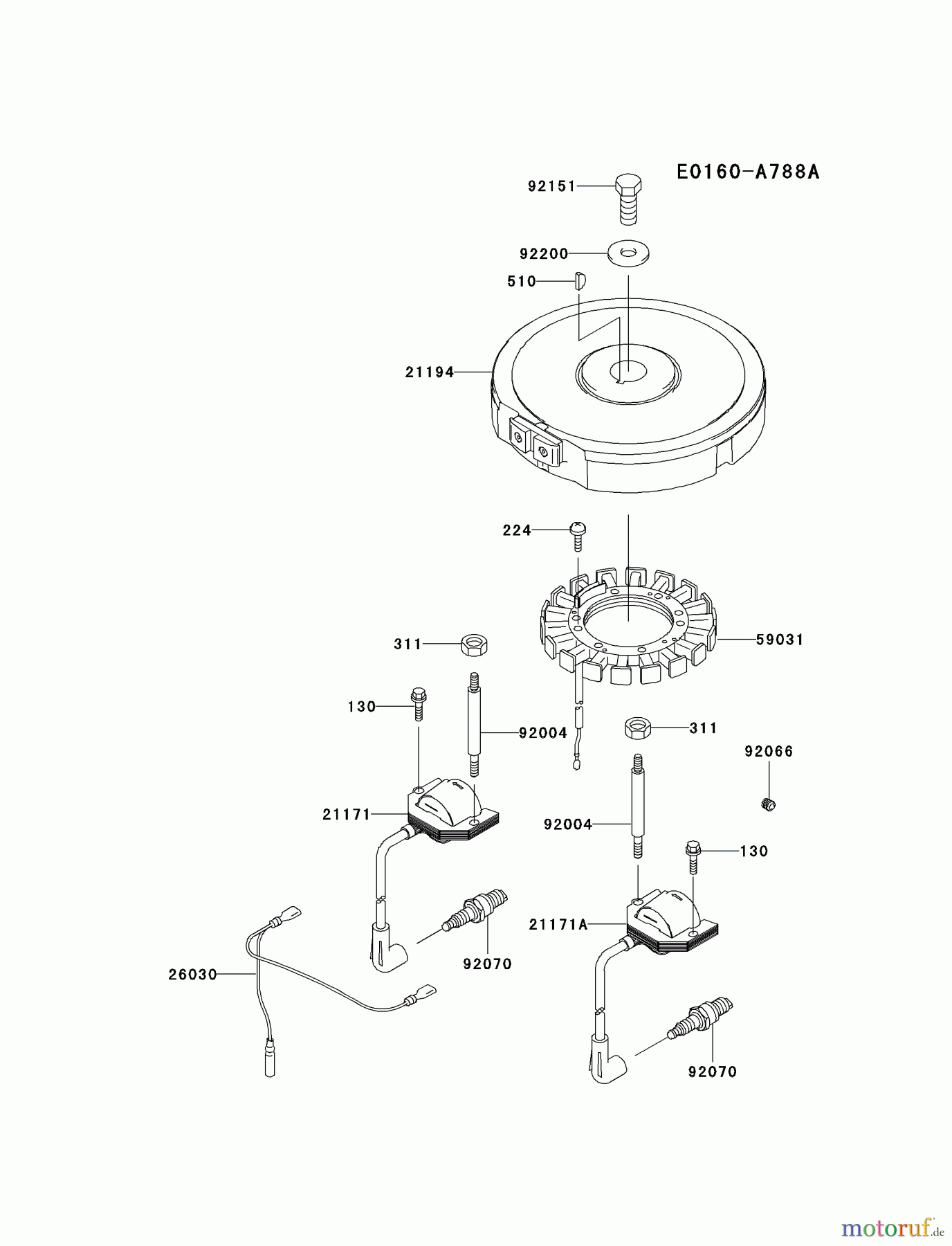  Kawasaki Motoren Motoren Vertikal FA210V - AS02 bis FH641V - DS24 FH381V-AS08 - Kawasaki FH381V 4-Stroke Engine ELECTRIC-EQUIPMENT