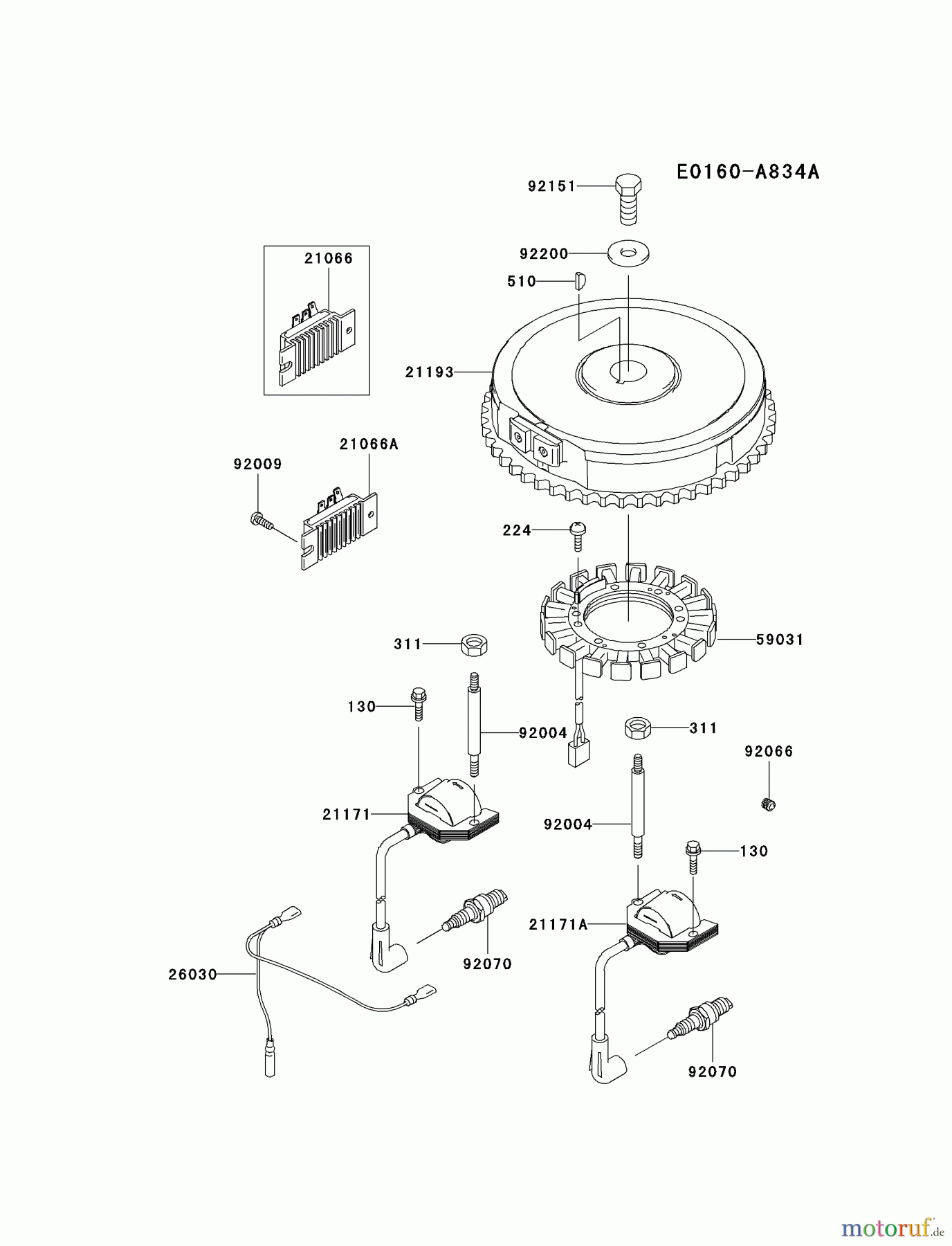  Kawasaki Motoren Motoren Vertikal FA210V - AS02 bis FH641V - DS24 FH430V-AS09 - Kawasaki FH430V 4-Stroke Engine ELECTRIC-EQUIPMENT