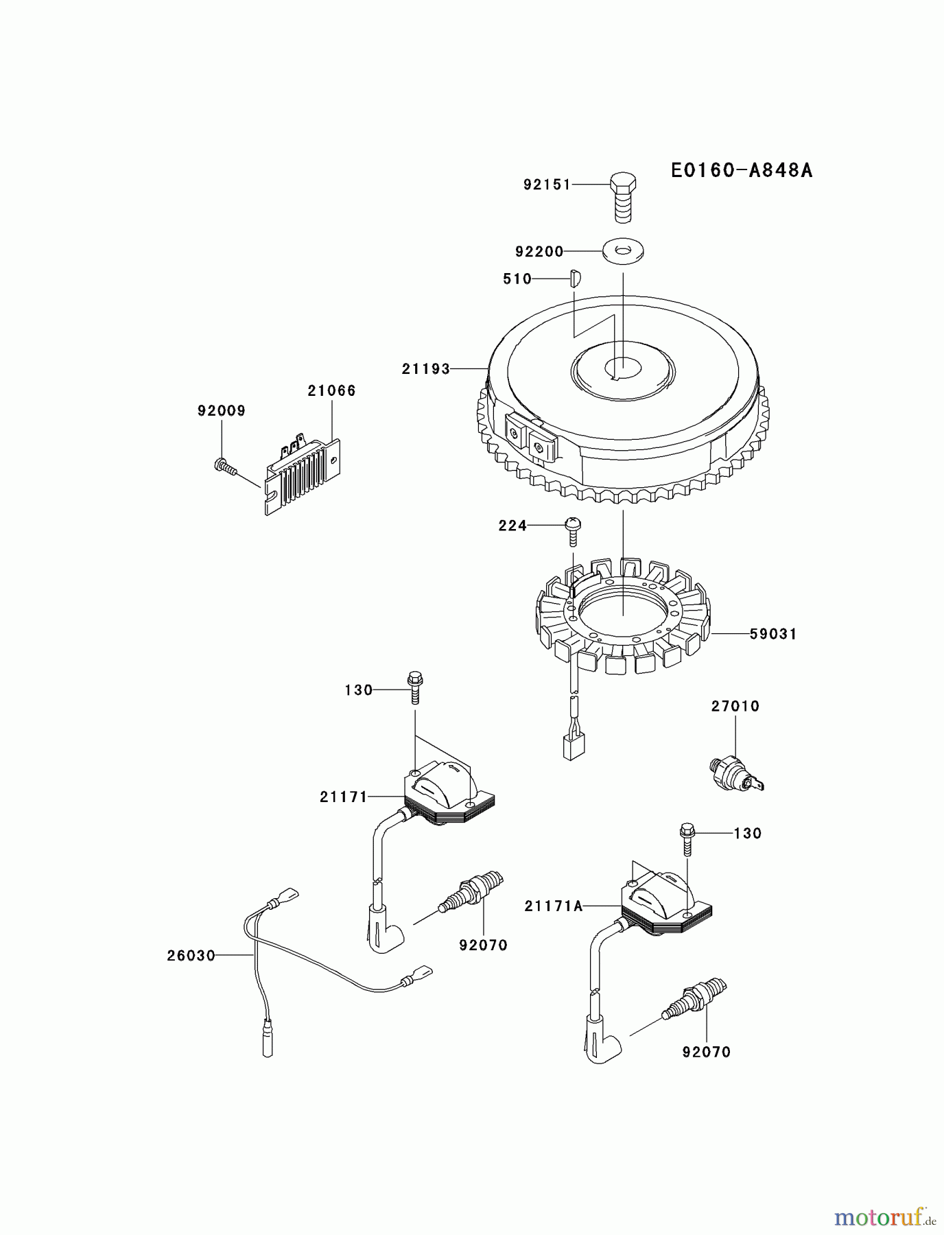  Kawasaki Motoren Motoren Vertikal FA210V - AS02 bis FH641V - DS24 FH430V-AS12 - Kawasaki FH430V 4-Stroke Engine ELECTRIC-EQUIPMENT