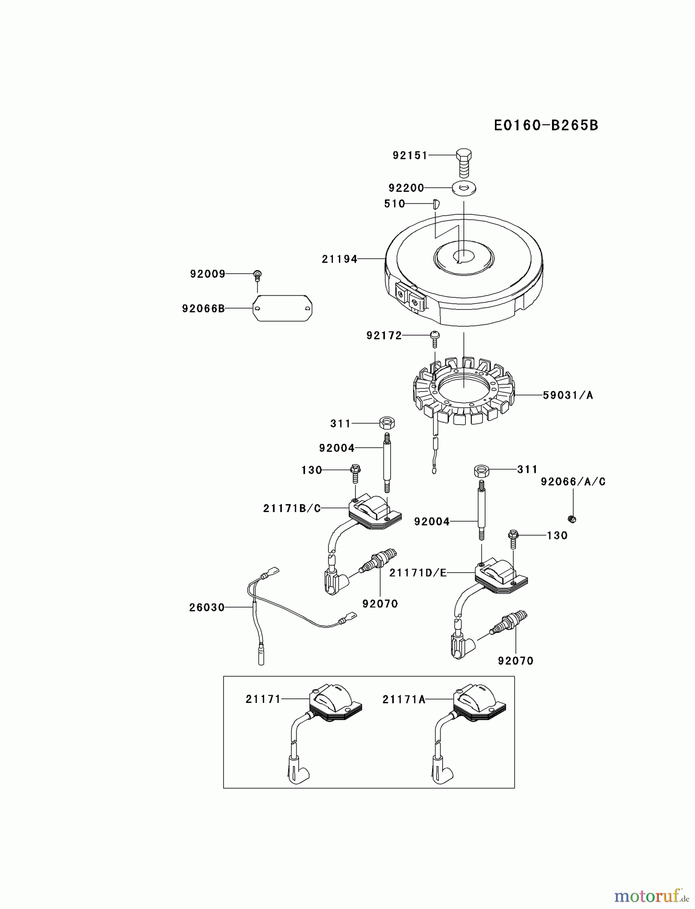  Kawasaki Motoren Motoren Vertikal FA210V - AS02 bis FH641V - DS24 FH430V-AS35 - Kawasaki FH430V 4-Stroke Engine ELECTRIC-EQUIPMENT