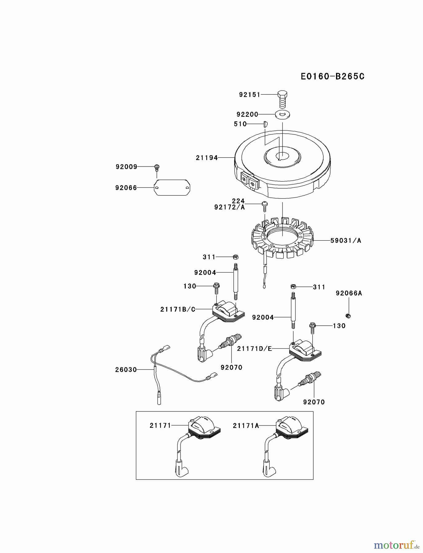  Kawasaki Motoren Motoren Vertikal FA210V - AS02 bis FH641V - DS24 FH430V-DS02 - Kawasaki FH430V 4-Stroke Engine ELECTRIC-EQUIPMENT