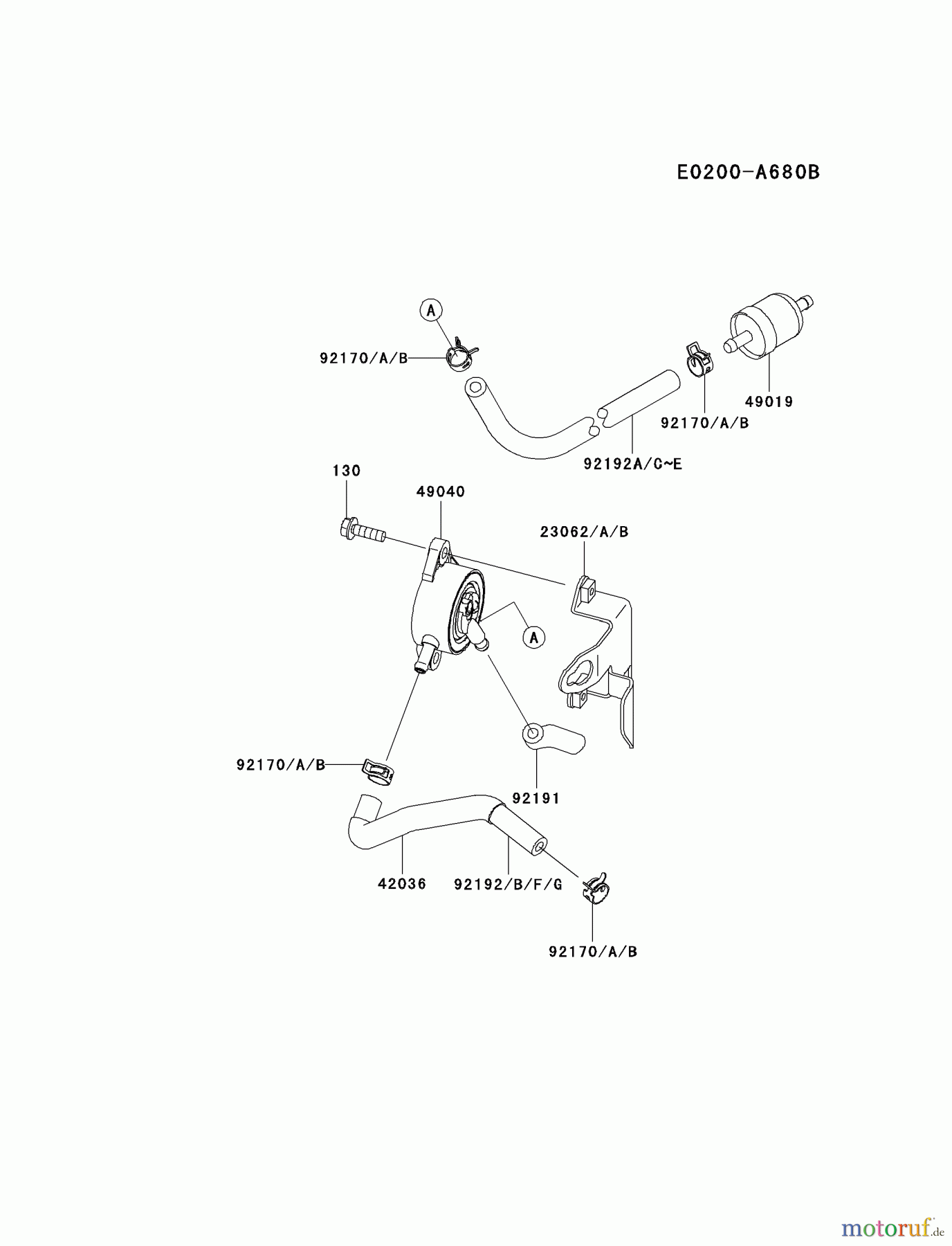  Kawasaki Motoren Motoren Vertikal FA210V - AS02 bis FH641V - DS24 FH430V-BS04 - Kawasaki FH430V 4-Stroke Engine FUEL-TANK/FUEL-VALVE