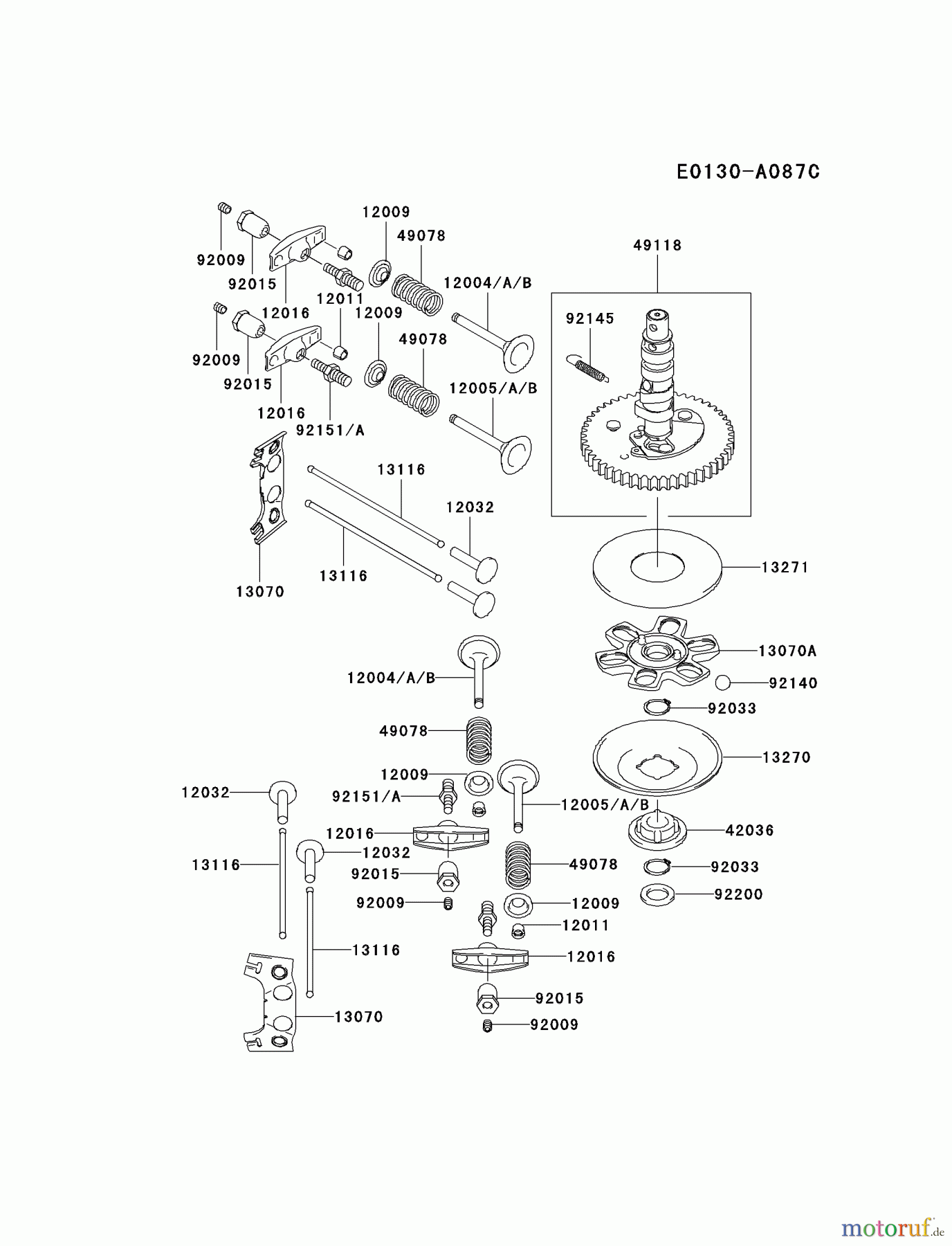  Kawasaki Motoren Motoren Vertikal FA210V - AS02 bis FH641V - DS24 FH451V-AS04 - Kawasaki FH451V 4-Stroke Engine VALVE/CAMSHAFT