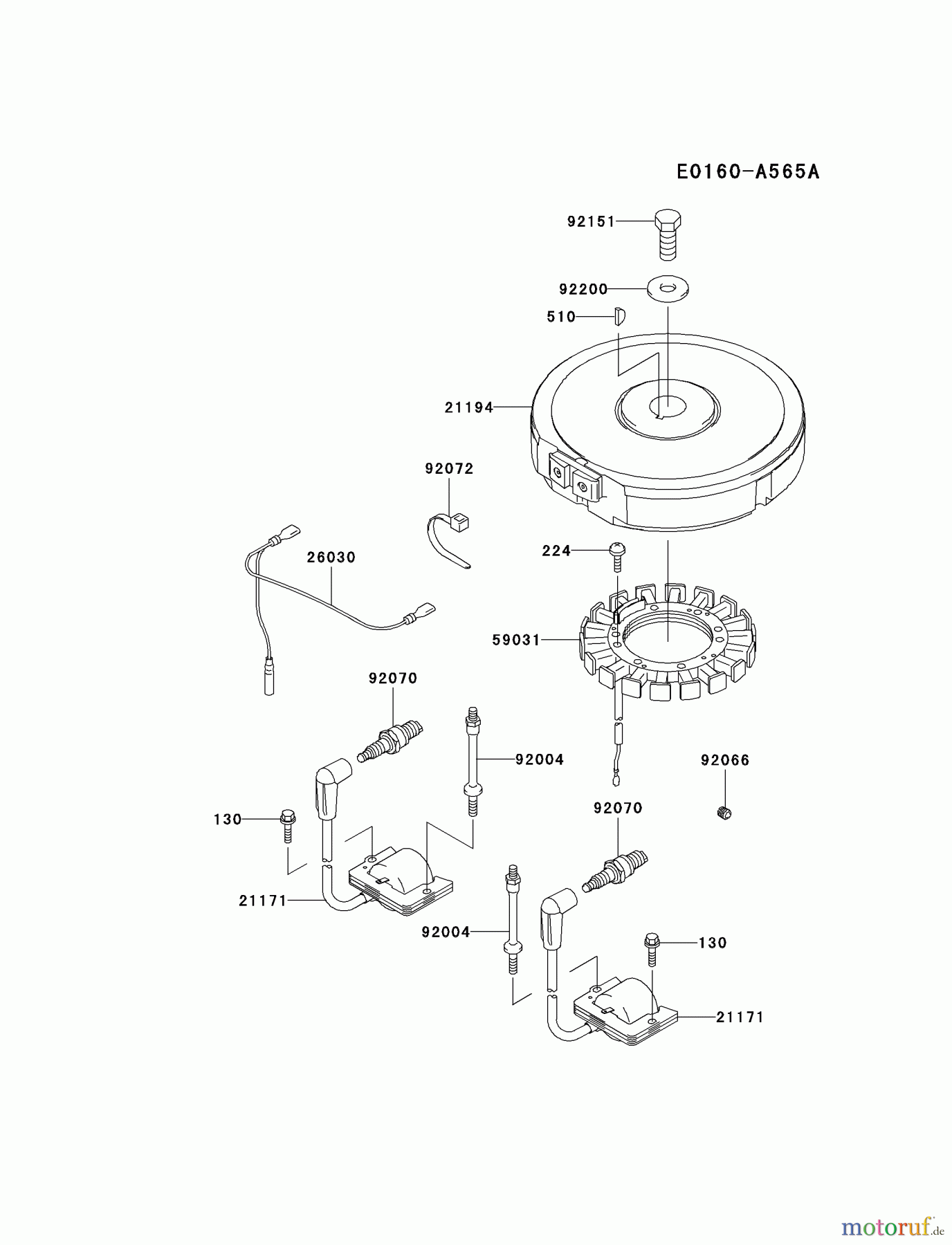  Kawasaki Motoren Motoren Vertikal FA210V - AS02 bis FH641V - DS24 FH500V-AS29 - Kawasaki FH500V 4-Stroke Engine ELECTRIC-EQUIPMENT