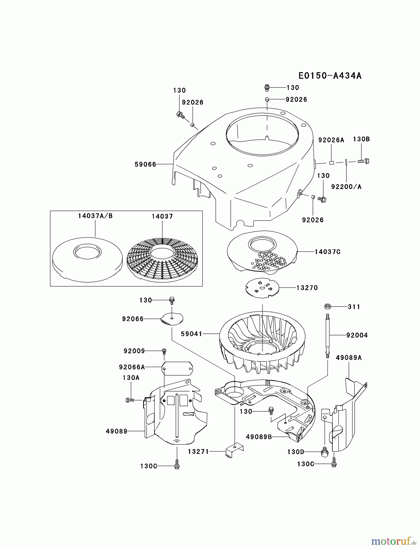  Kawasaki Motoren Motoren Vertikal FA210V - AS02 bis FH641V - DS24 FH500V-AS06 - Kawasaki FH500V 4-Stroke Engine COOLING-EQUIPMENT