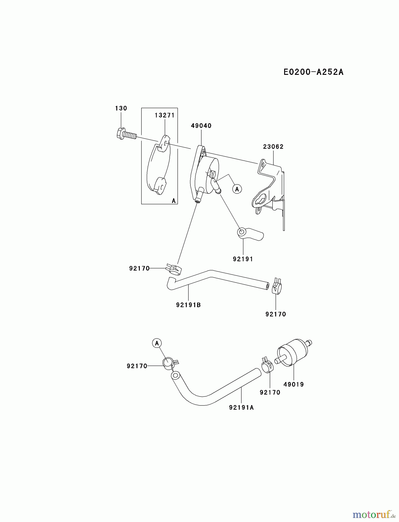  Kawasaki Motoren Motoren Vertikal FA210V - AS02 bis FH641V - DS24 FH500V-AS09 - Kawasaki FH500V 4-Stroke Engine FUEL-TANK/FUEL-VALVE