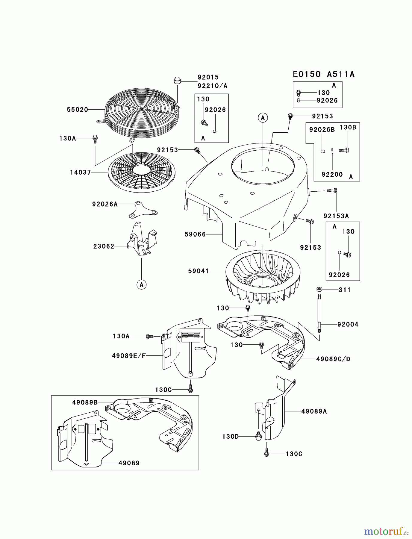  Kawasaki Motoren Motoren Vertikal FA210V - AS02 bis FH641V - DS24 FH500V-AS36 - Kawasaki FH500V 4-Stroke Engine COOLING-EQUIPMENT