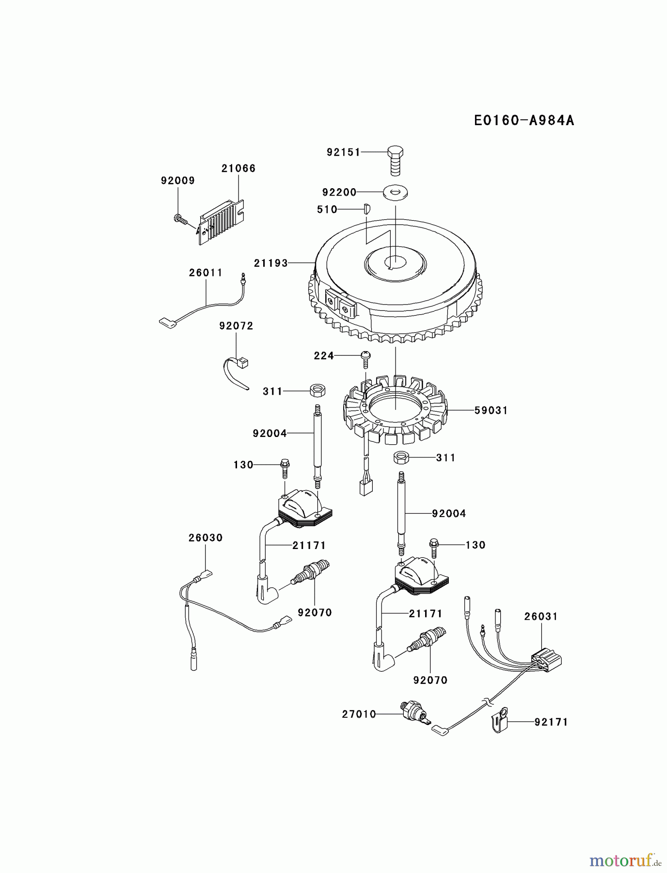  Kawasaki Motoren Motoren Vertikal FA210V - AS02 bis FH641V - DS24 FH500V-BS43 - Kawasaki FH500V 4-Stroke Engine ELECTRIC-EQUIPMENT